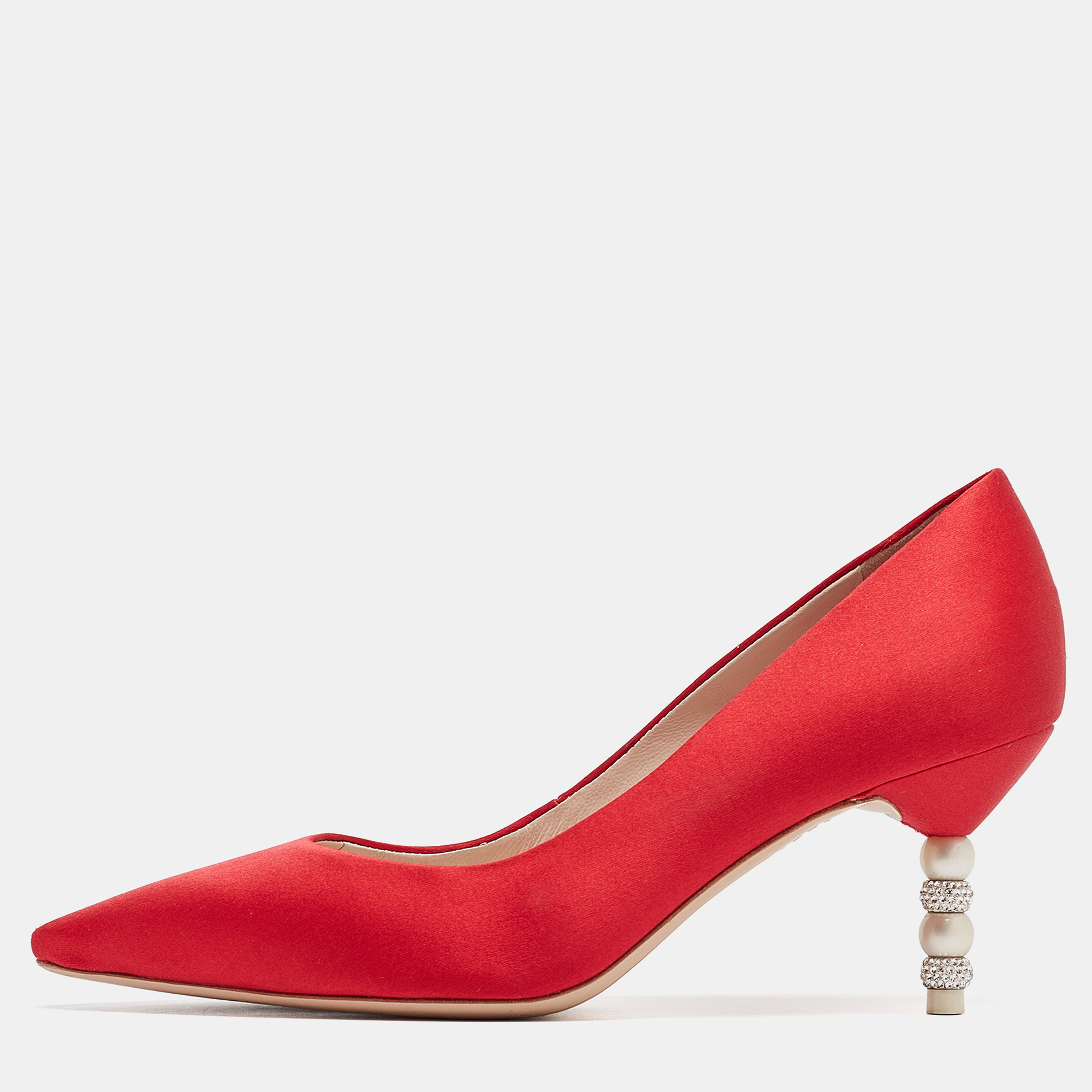 

Sophia Webster Red Satin Coco Pumps Size