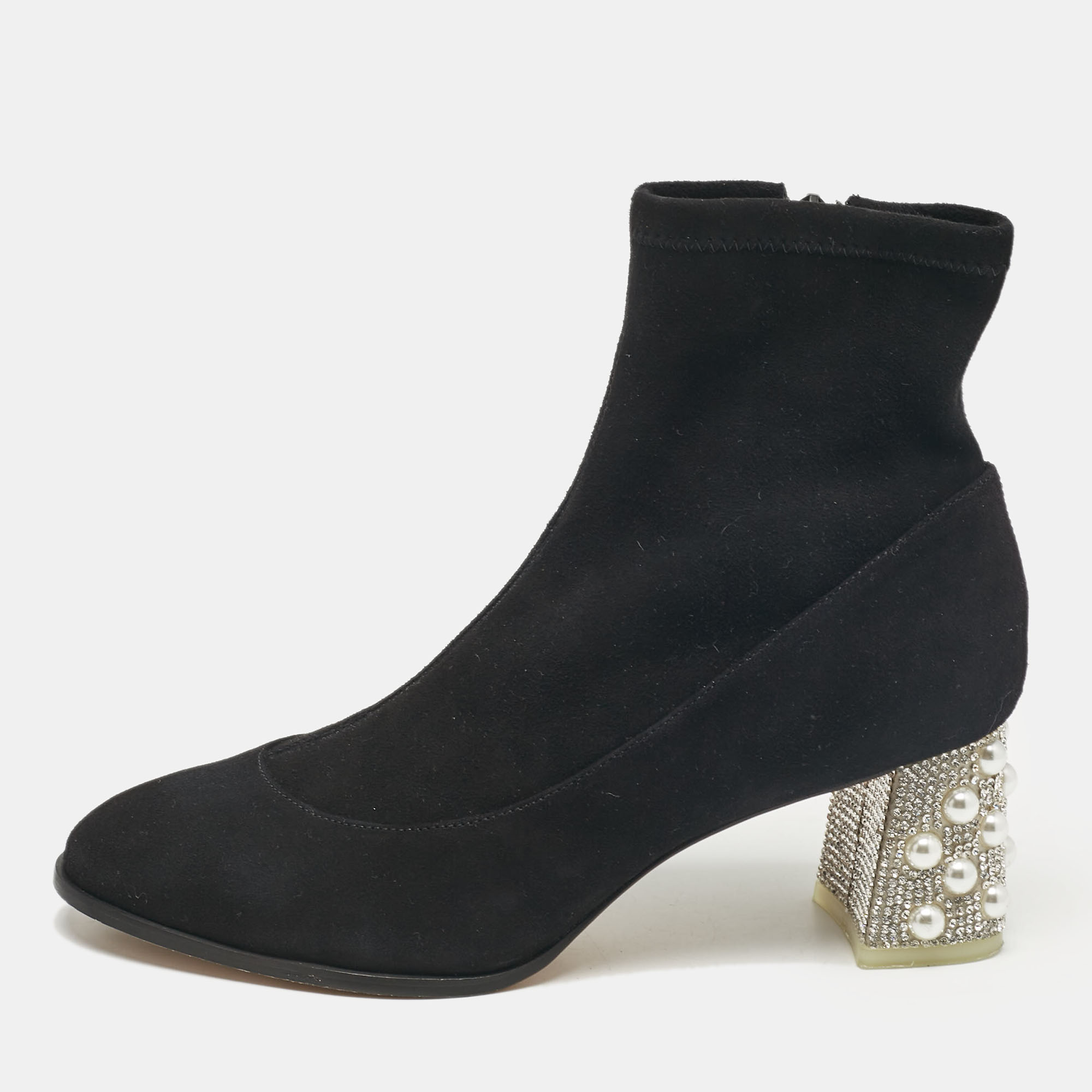 

Sophia Webster Black Suede Felicity Mid Ankle Boots Size