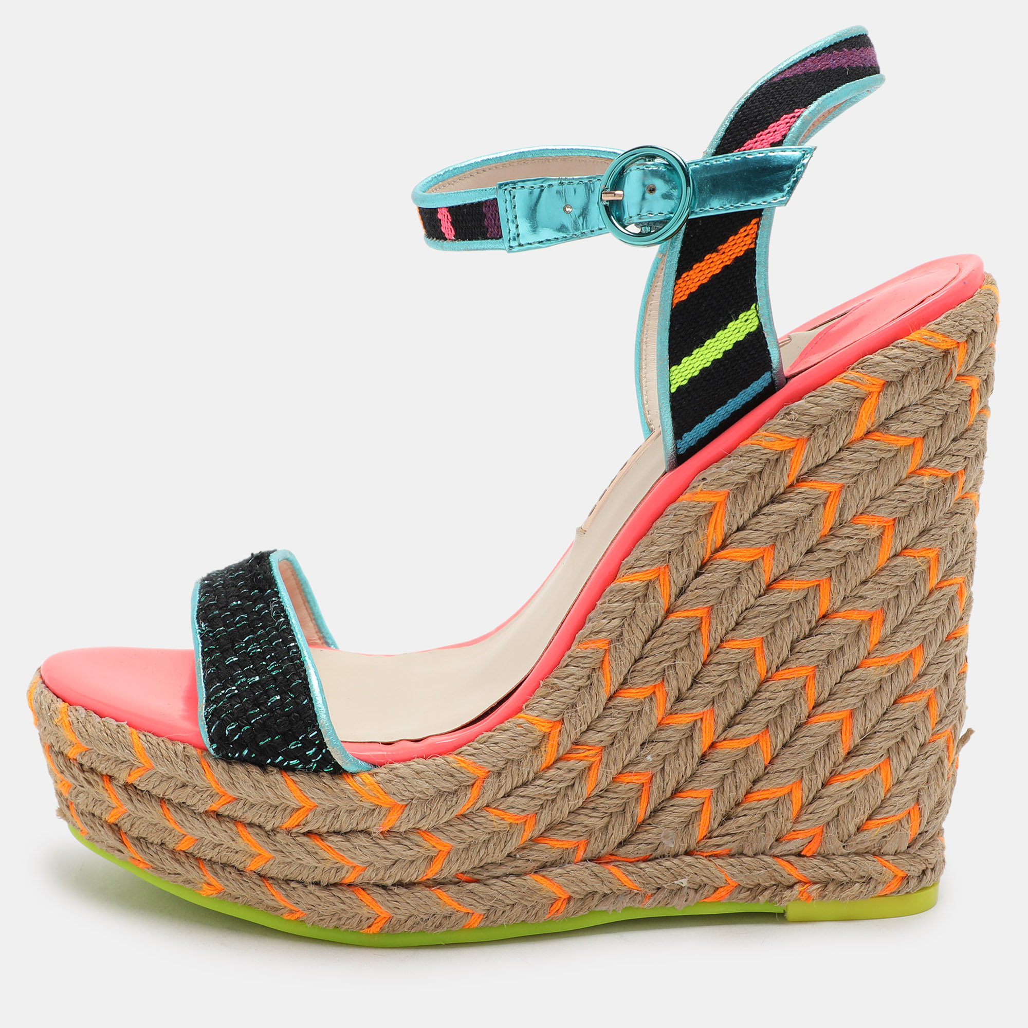 

Sophia Webster Multicolor Fabric and Leather Lucita Espadrille Sandals Size