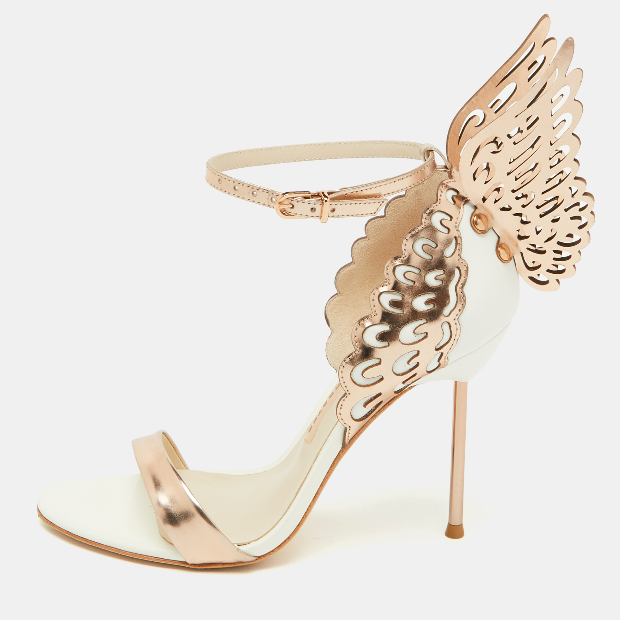 

Sophia Webster Metallic Leather Evangeline Ankle Strap Sandals Size