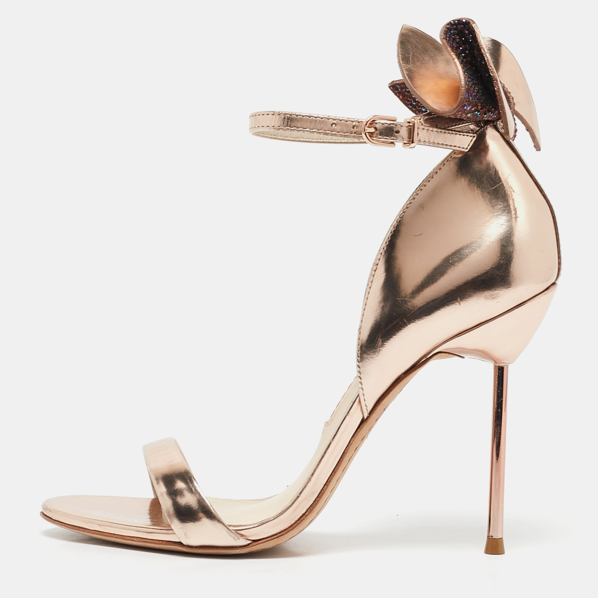 

Sophia Webster Gold Leather Maya Ankle Strap Sandals Size