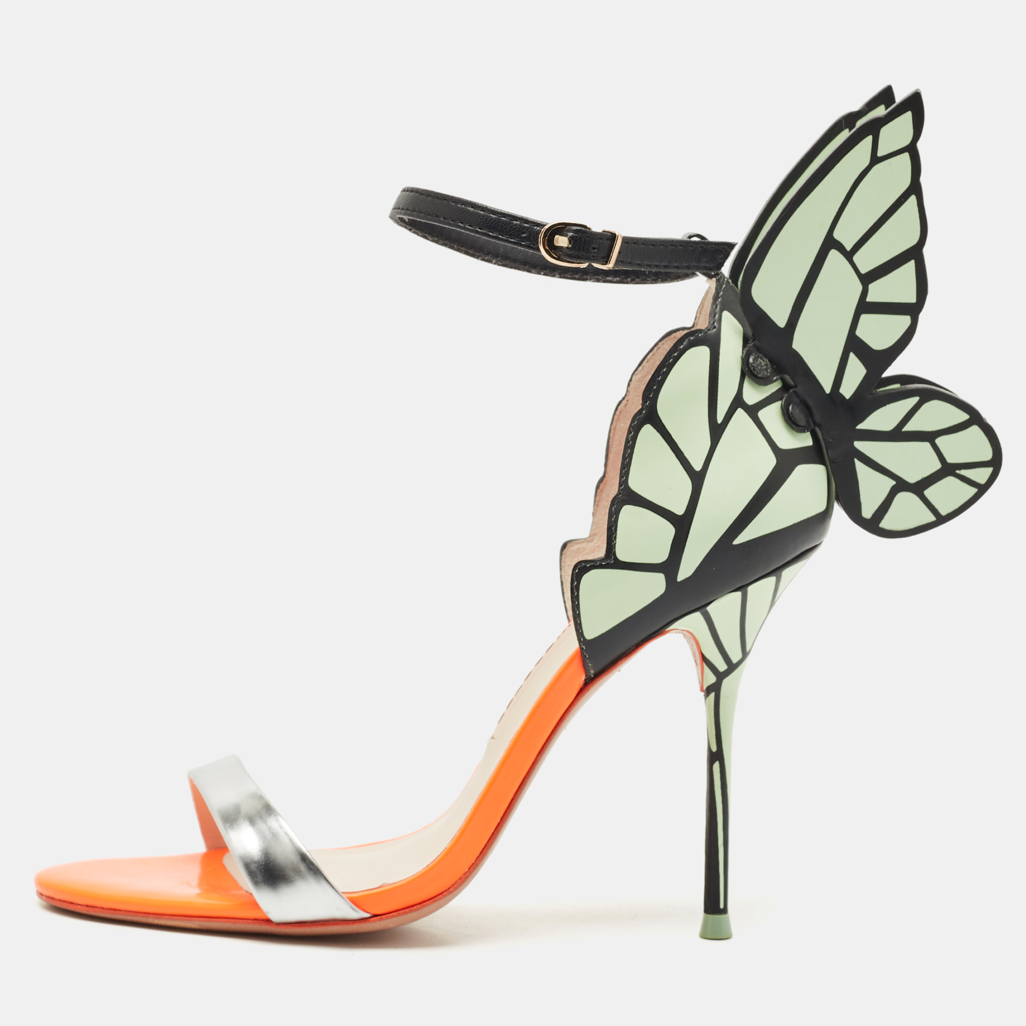 Pre-owned Sophia Webster Multicolor Leather Evangeline Ankle Strap Sandals Size 36.5