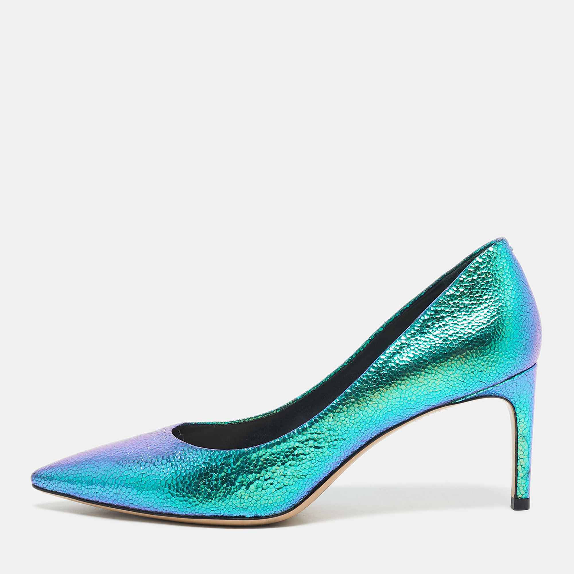 Pre-owned Sophia Webster Multicolor Iridescent Leather Rio Pumps Size 39.5