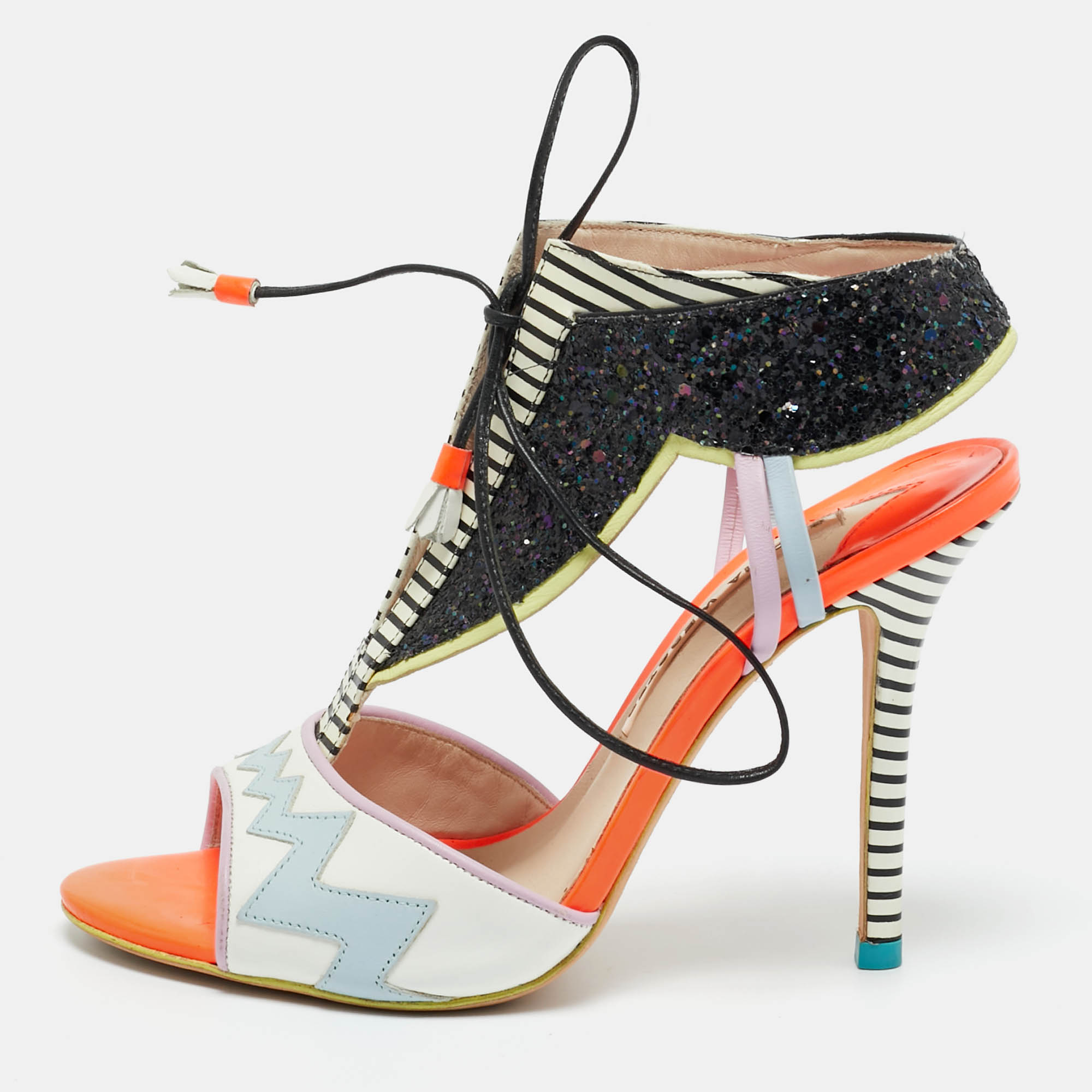 

Sophia Webster Multicolor Glitter and Leather Riko Sandals Size
