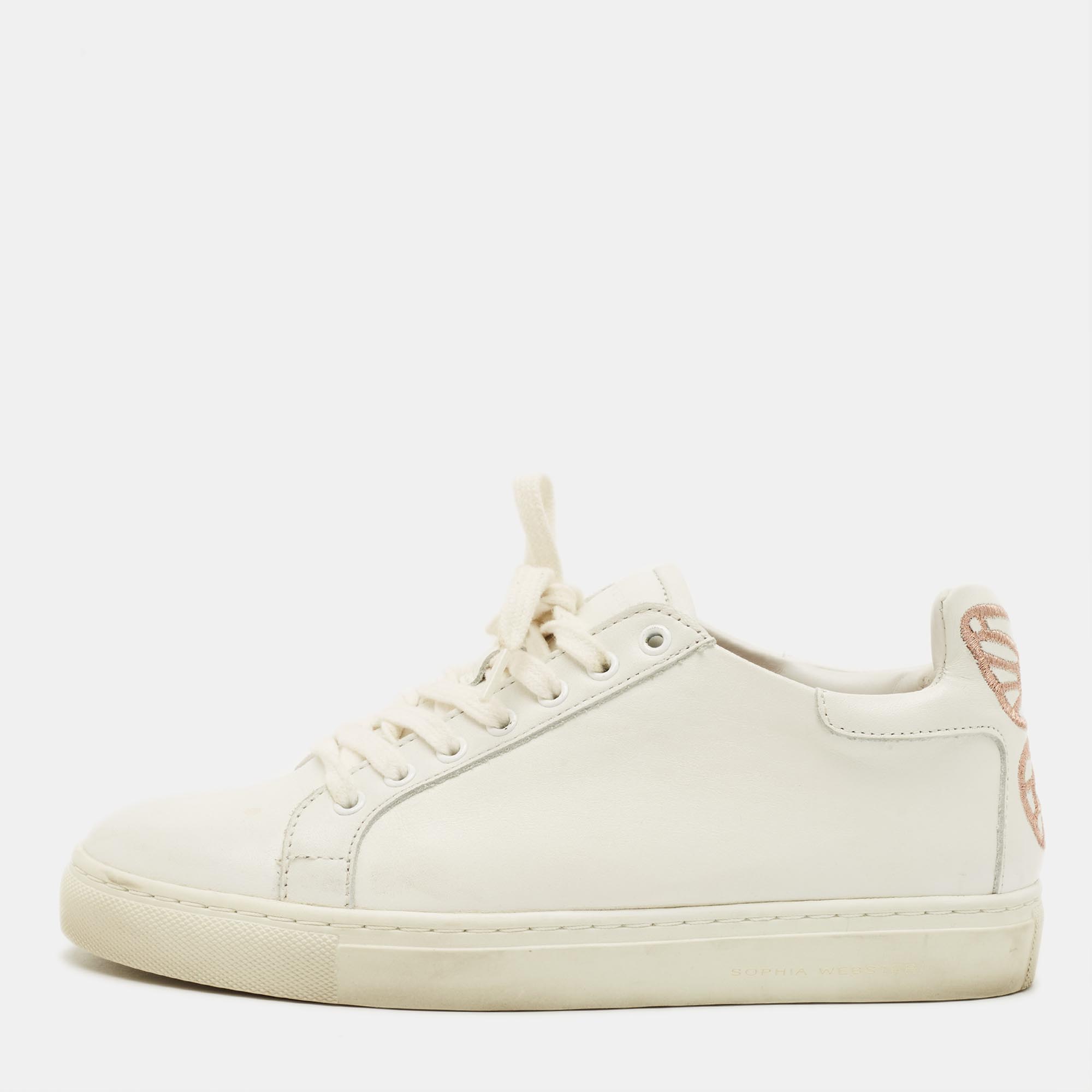 

Sophia Webster Bibi Butterfly Size  White Leather Low Top Sneakers
