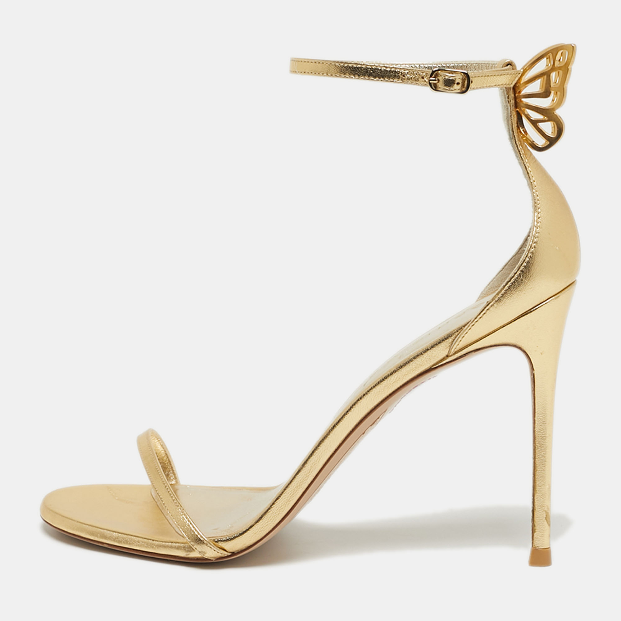 

Sophia Webster Mariposa Size  Gold Leather Ankle Strap Sandals