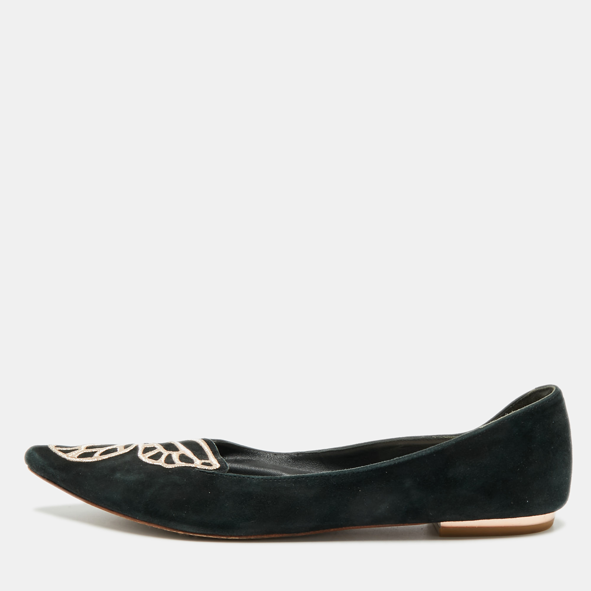 

Sophia Webster Bibi Butterfly Size  Black Suede Smoking Slippers