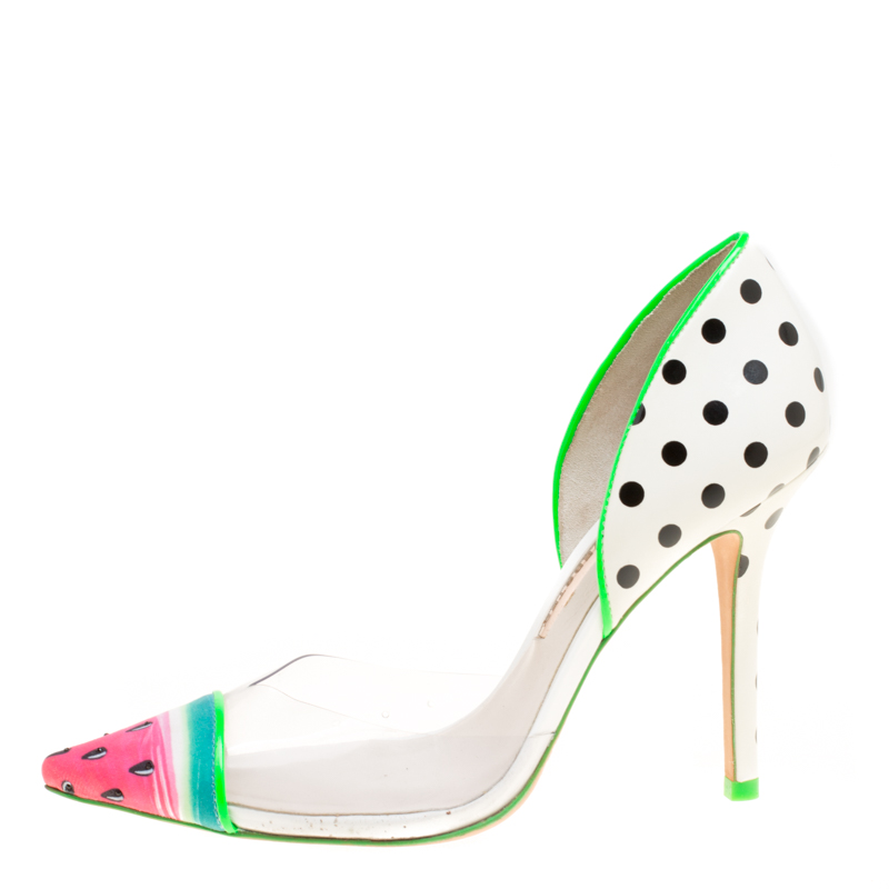 

Sophia Webster Multicolor PVC and Leather Jessica Watermelon Pumps Size