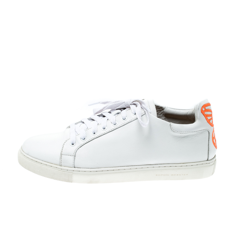 

Sophia Webster White Leather Bibi Butterfly Sneakers Size