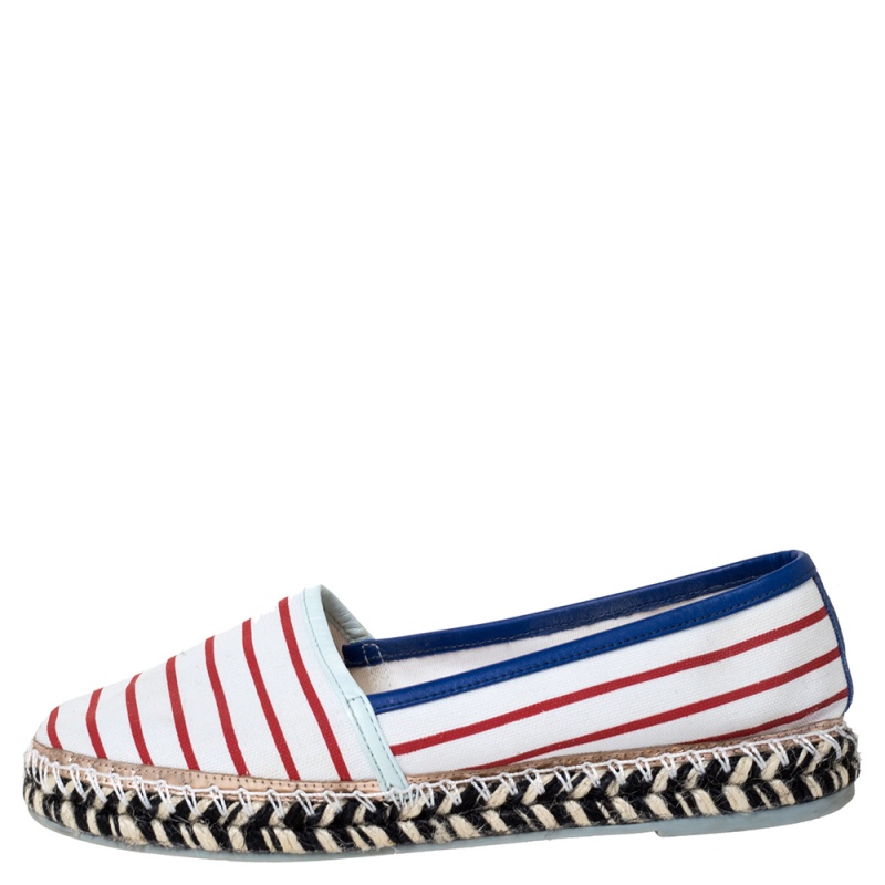 

Sophia Webster Multicolor Striped Canvas Platform Espadrille Flats Size