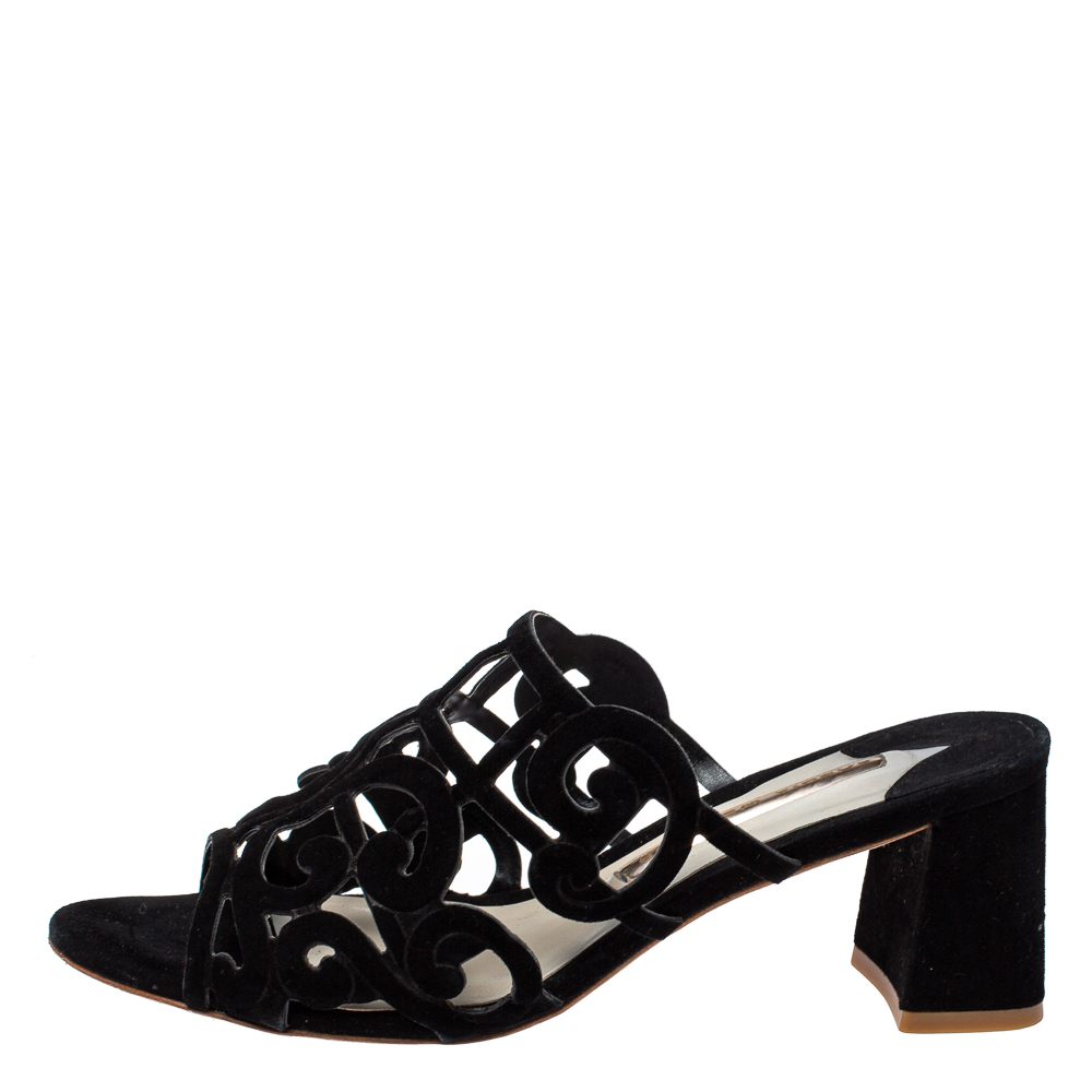 

Sophia Webster Black Suede Birdie Mule Size