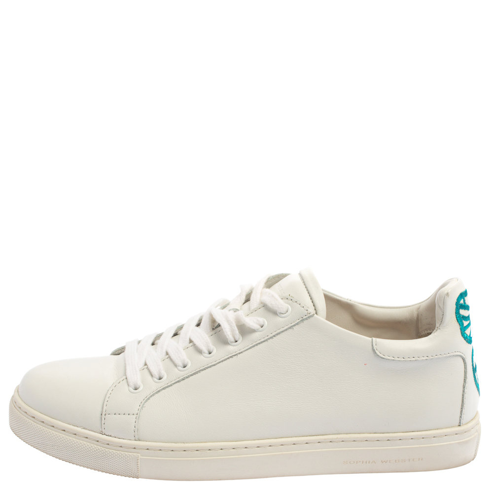 

Sophia Webster White Leather Bibi Butterfly Sneakers Size