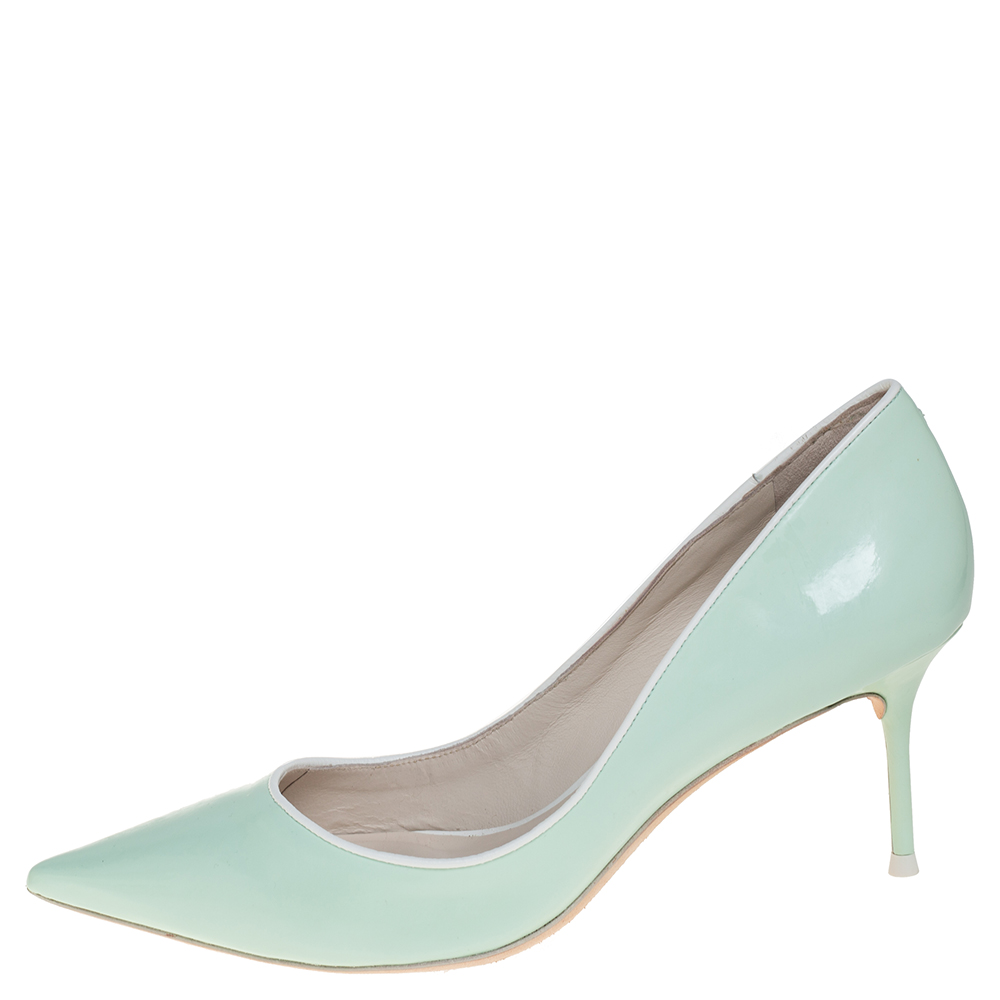 

Sophia Webster Mint Green Leather Lola Pumps Size