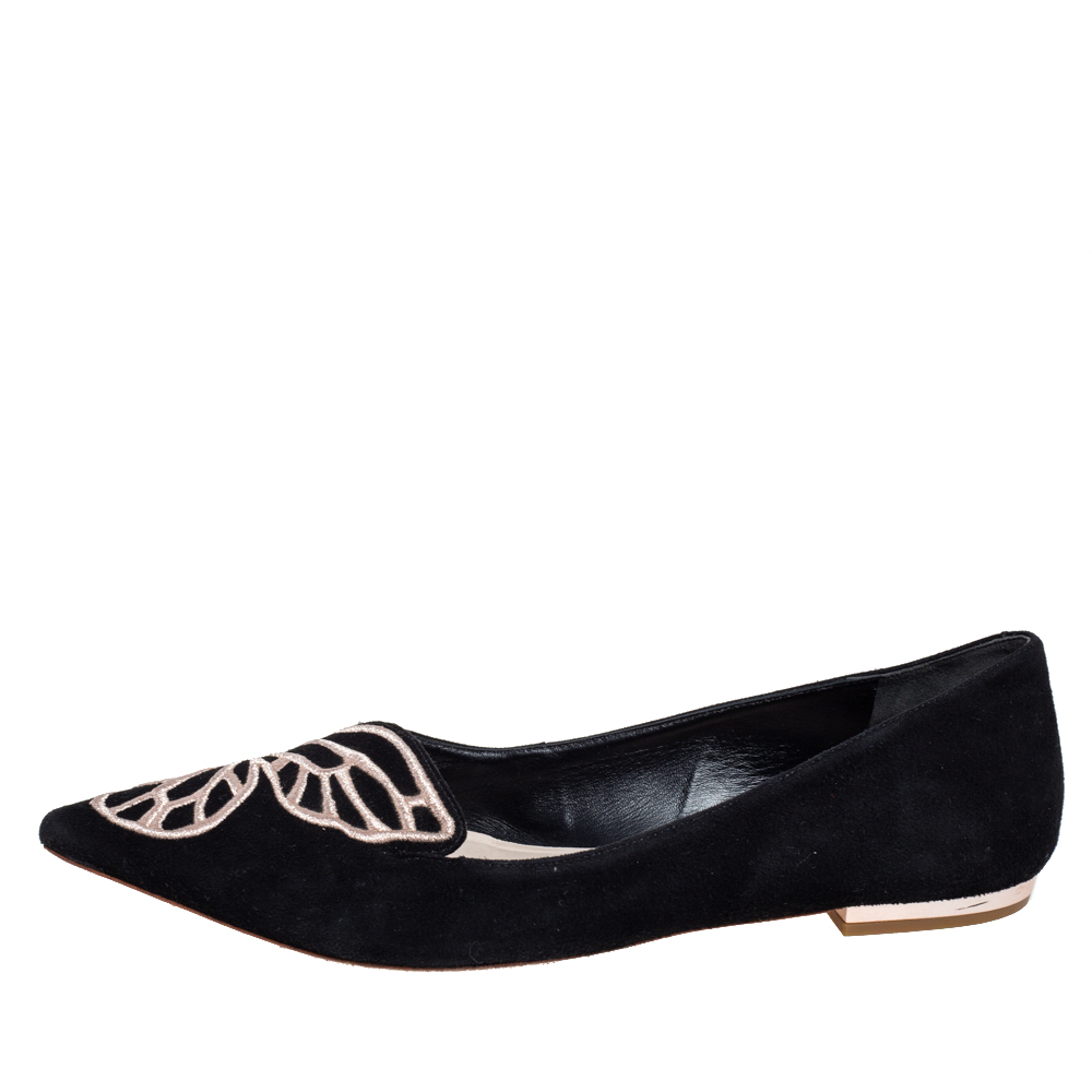 

Sophia Webster Black suede Bibi Butterfly Flats Size