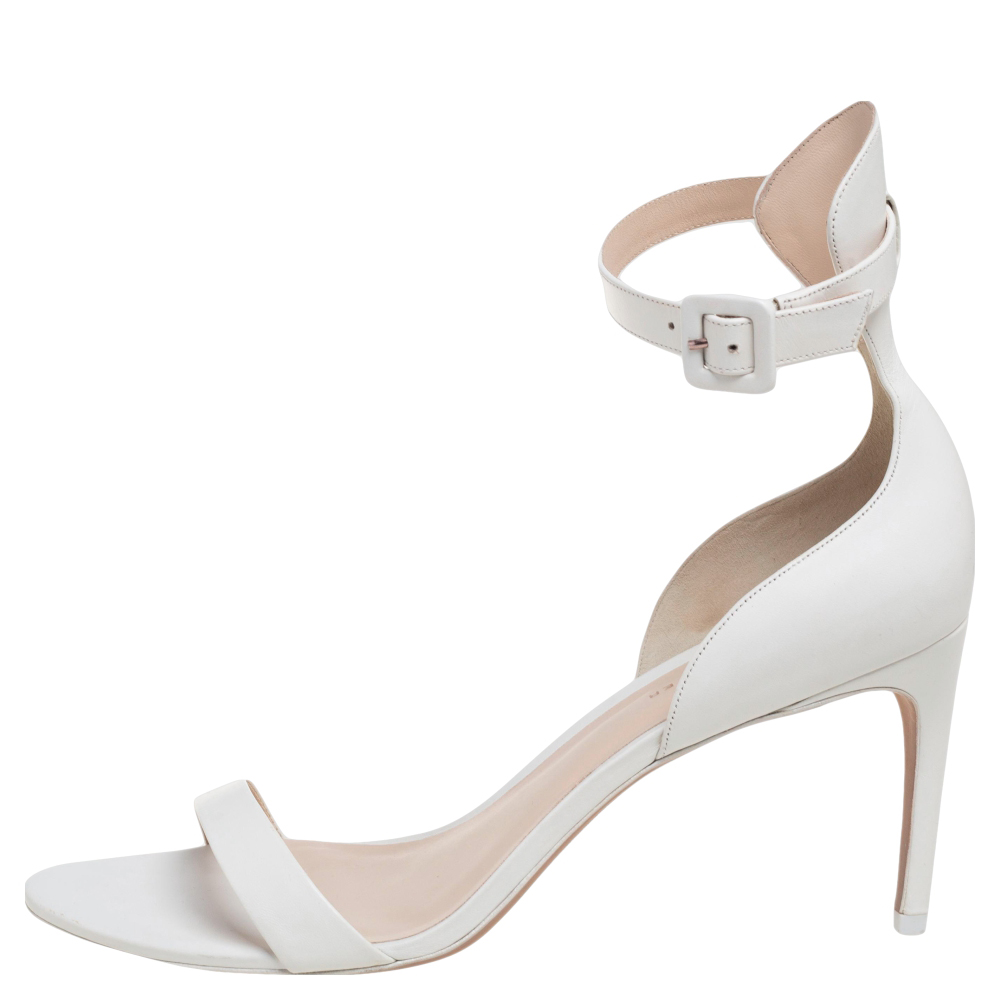 

Sophia Webster White Leather Ankle Straps Sandals Size
