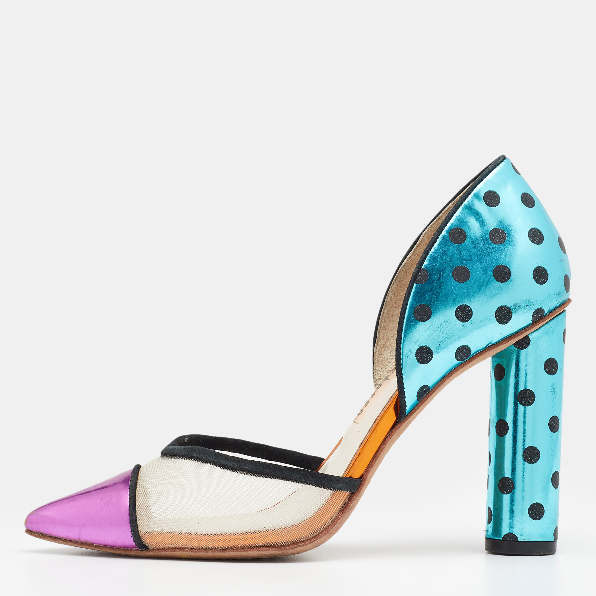 

Sophia Webster Multicolor Leather And Mesh Jessica D'Orsay Pumps Size