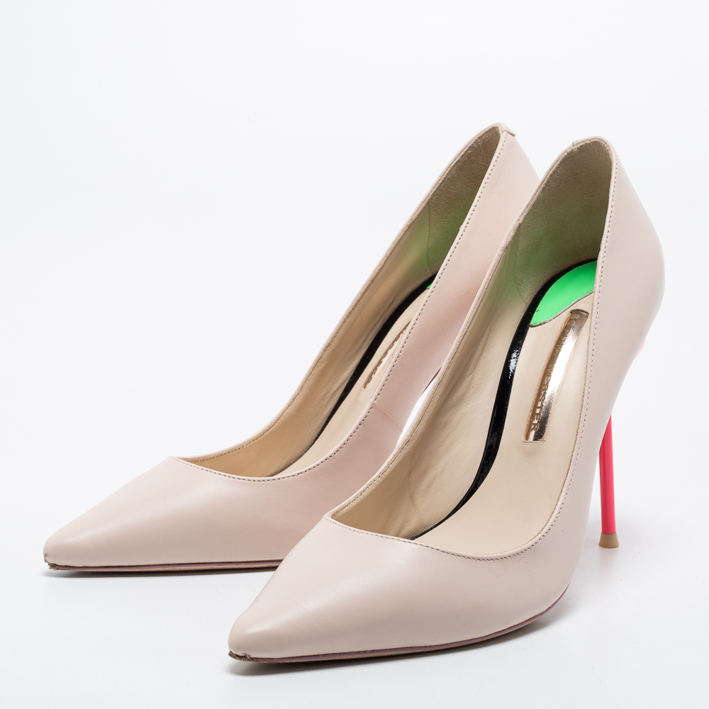 

Sophia Webster Beige Leather Pointed Toe Pumps Size