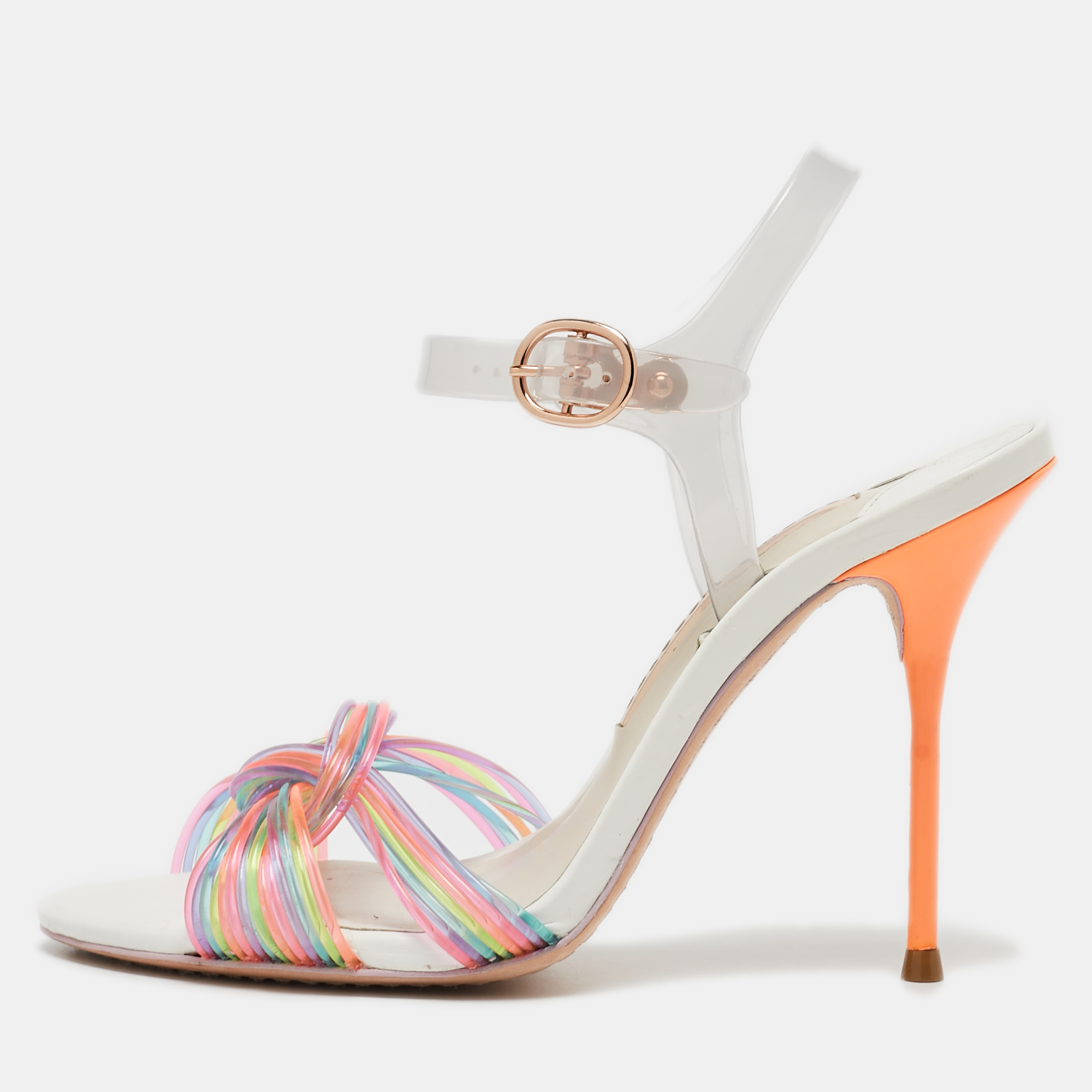 Pre-owned Sophia Webster Multicolor Pvc And Jelly Coralie Ankle Strap Sandals Size 36.5