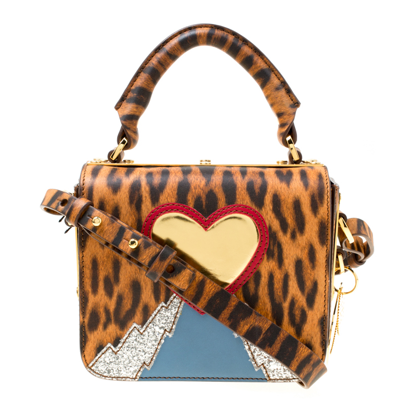 Sophie Hulme Brown/Black Leopard Print Leather Small Finsbury Crossbody Bag