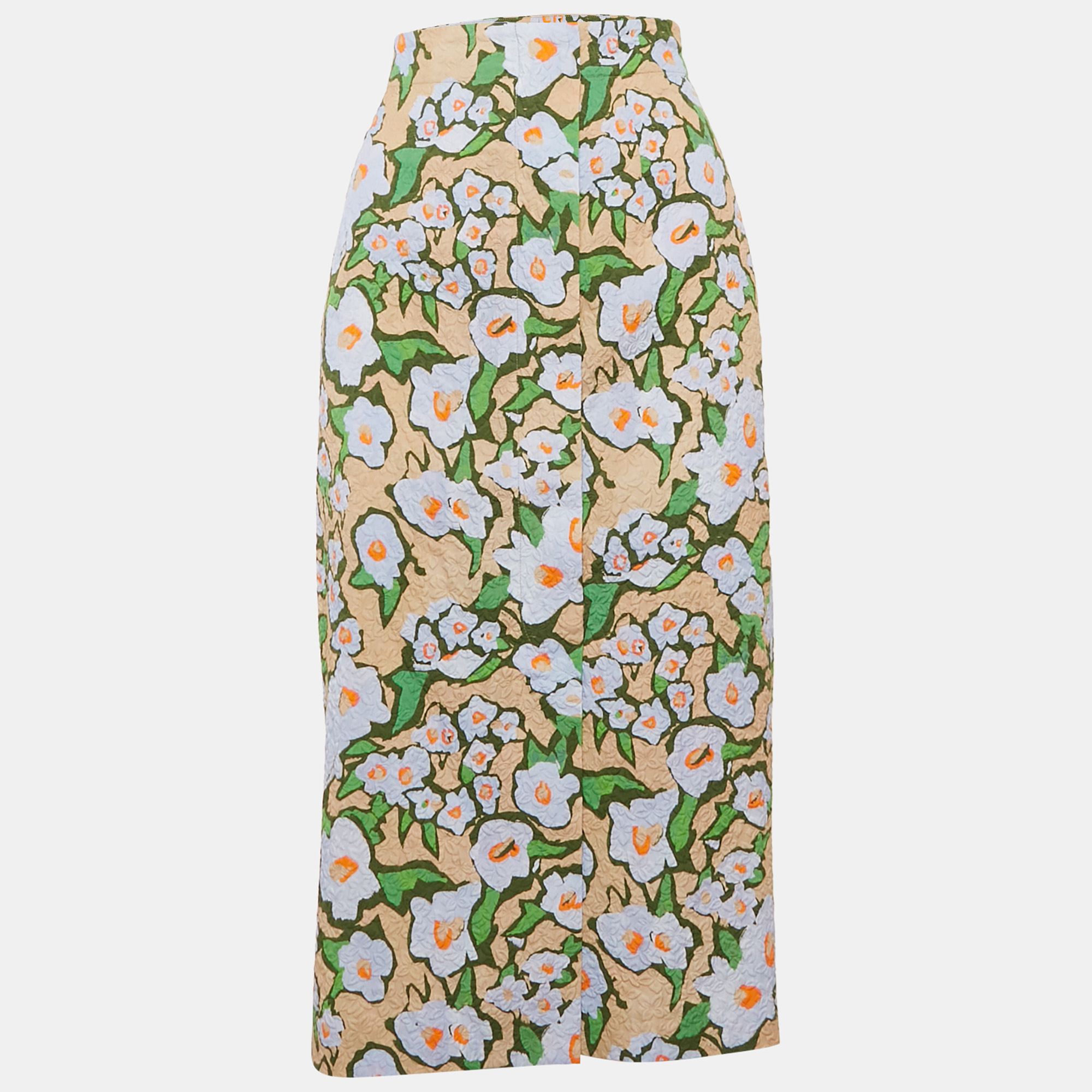 

Sportmax Green Floral Print Cotton Ocarina Pencil Skirt M