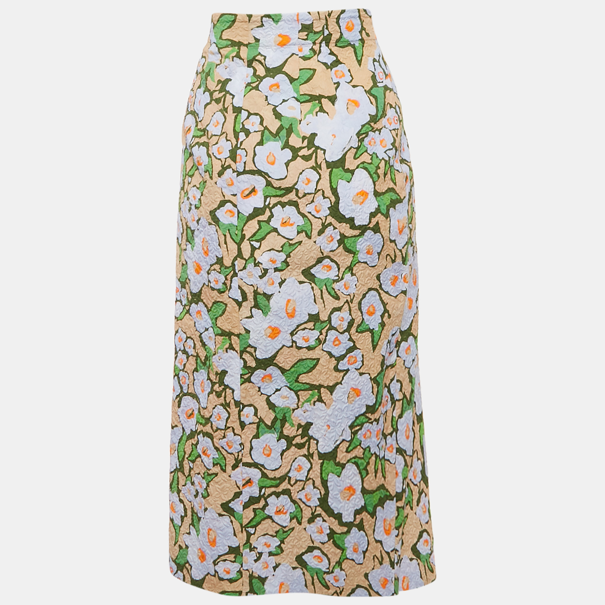 

Sportmax Green Floral Print Cotton Ocarina Pencil Skirt M