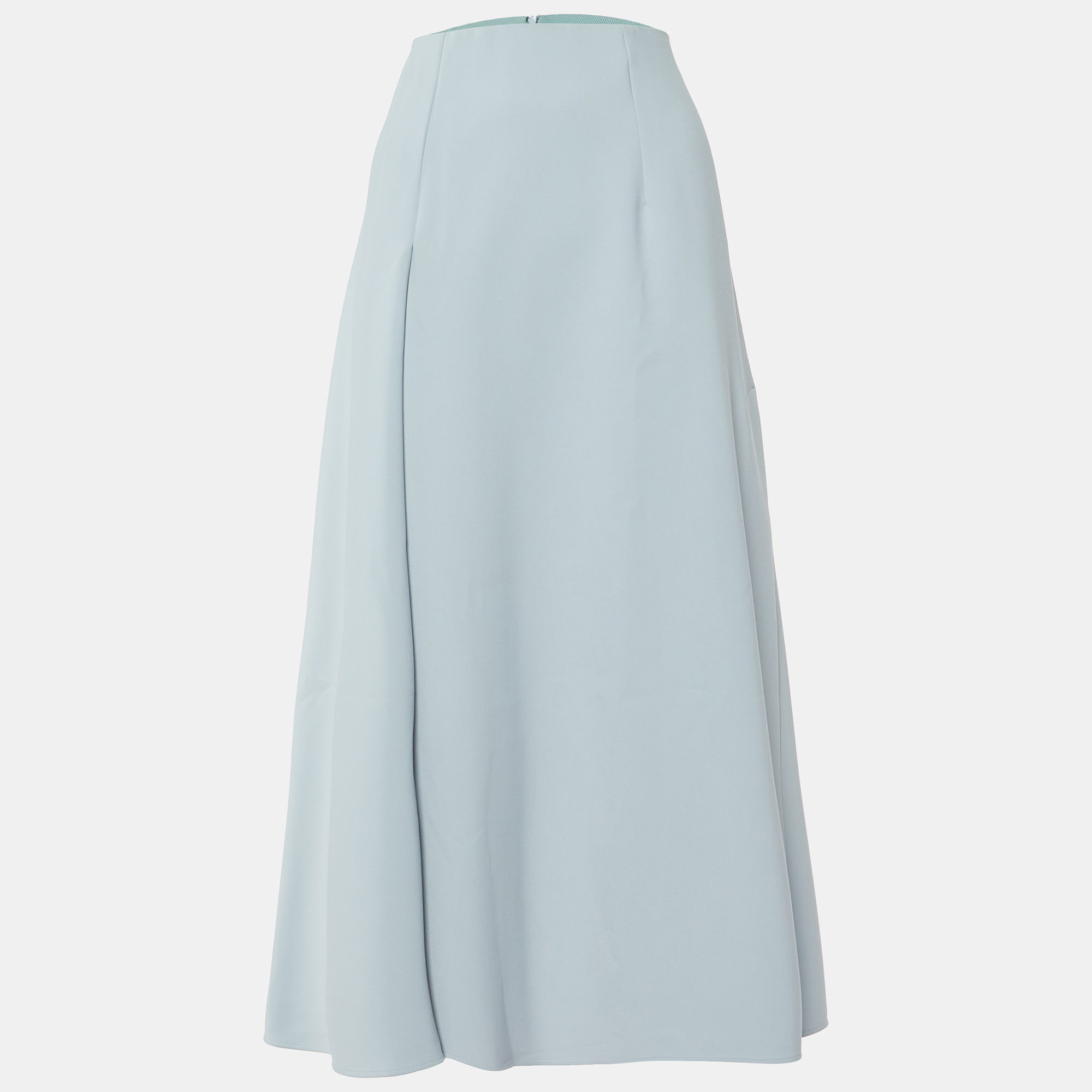 Pre-owned Sportmax Pale Blue Crepe Midi Skirt L