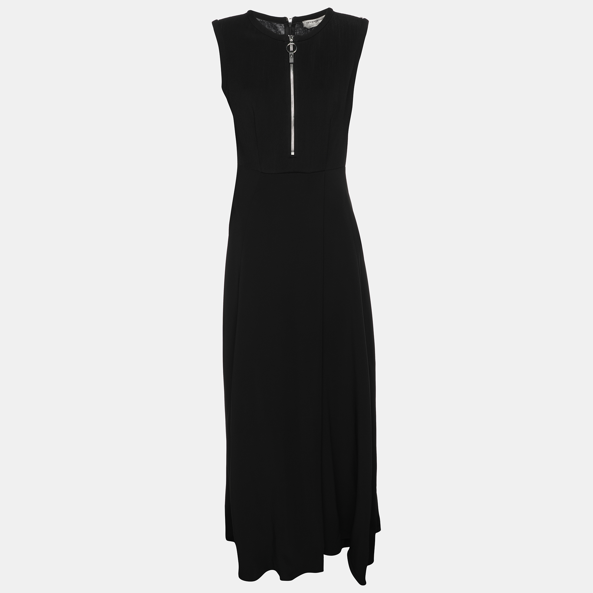 

Sportmax Black Crepe Sleeveless Dress L