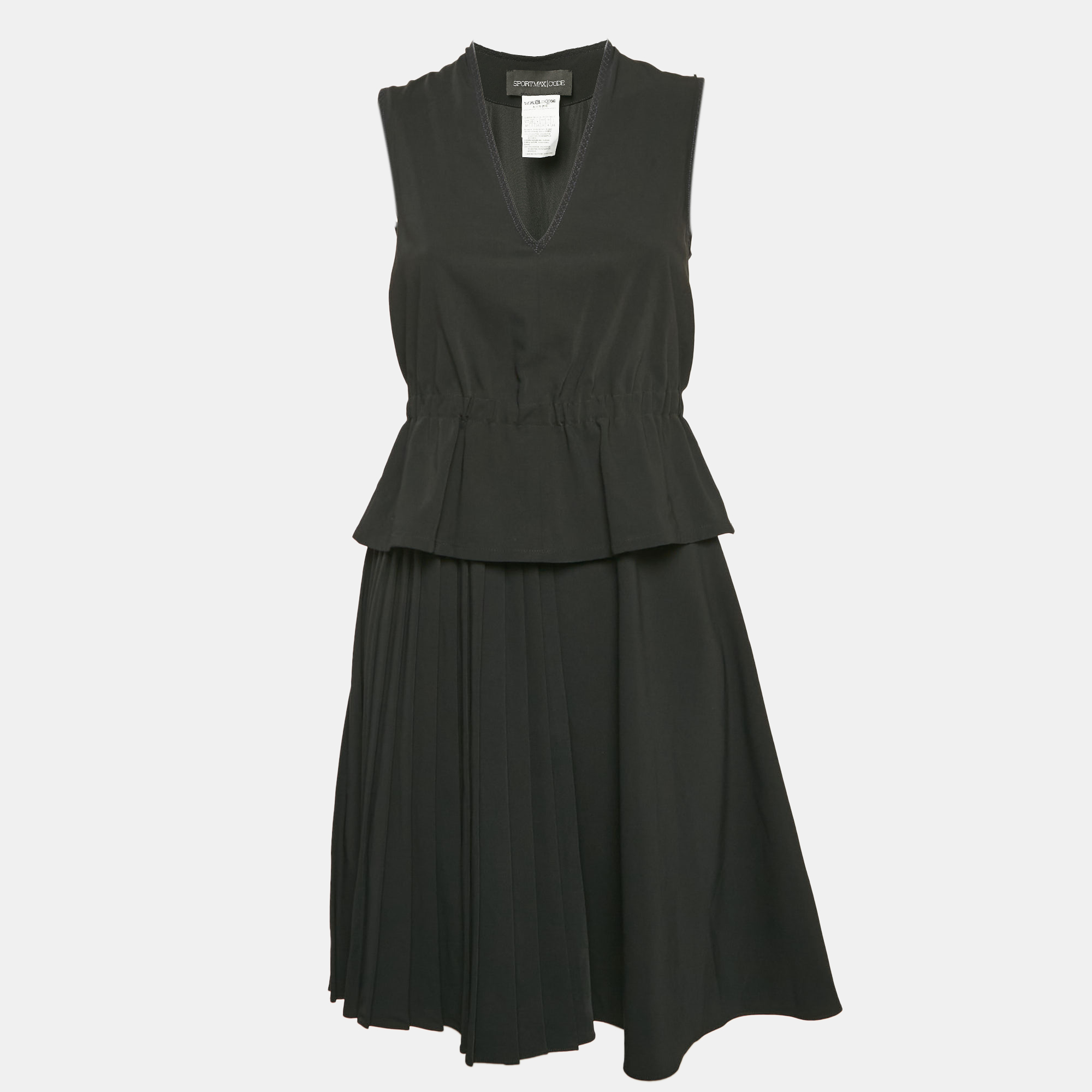 

Sportmax Black Crepe Sleeveless Mini Dress XS