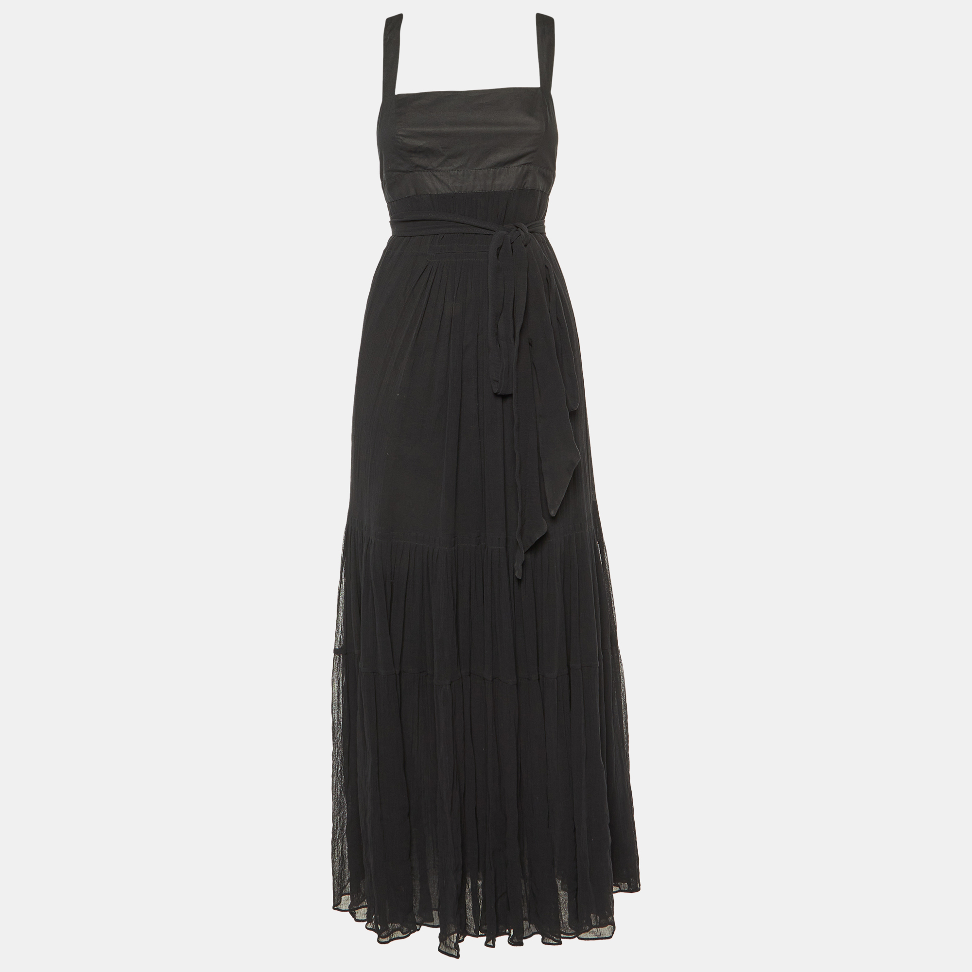 

Sportmax Black Cotton Halter Neck Maxi Wrap Dress M