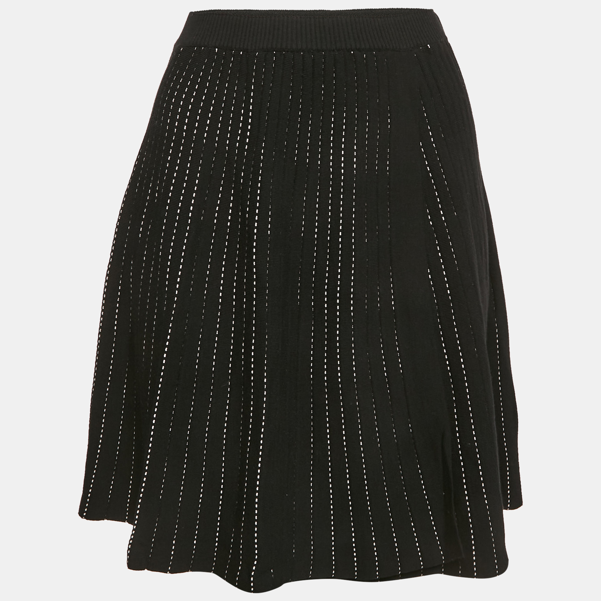 

Sportmax Black Knit Pleated Mini Skirt S