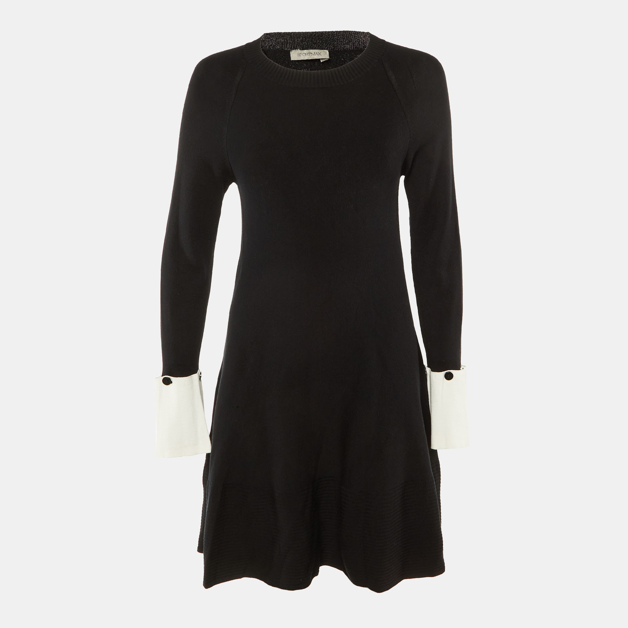 Pre-owned Sportmax Black Knit Flared Mini Dress M