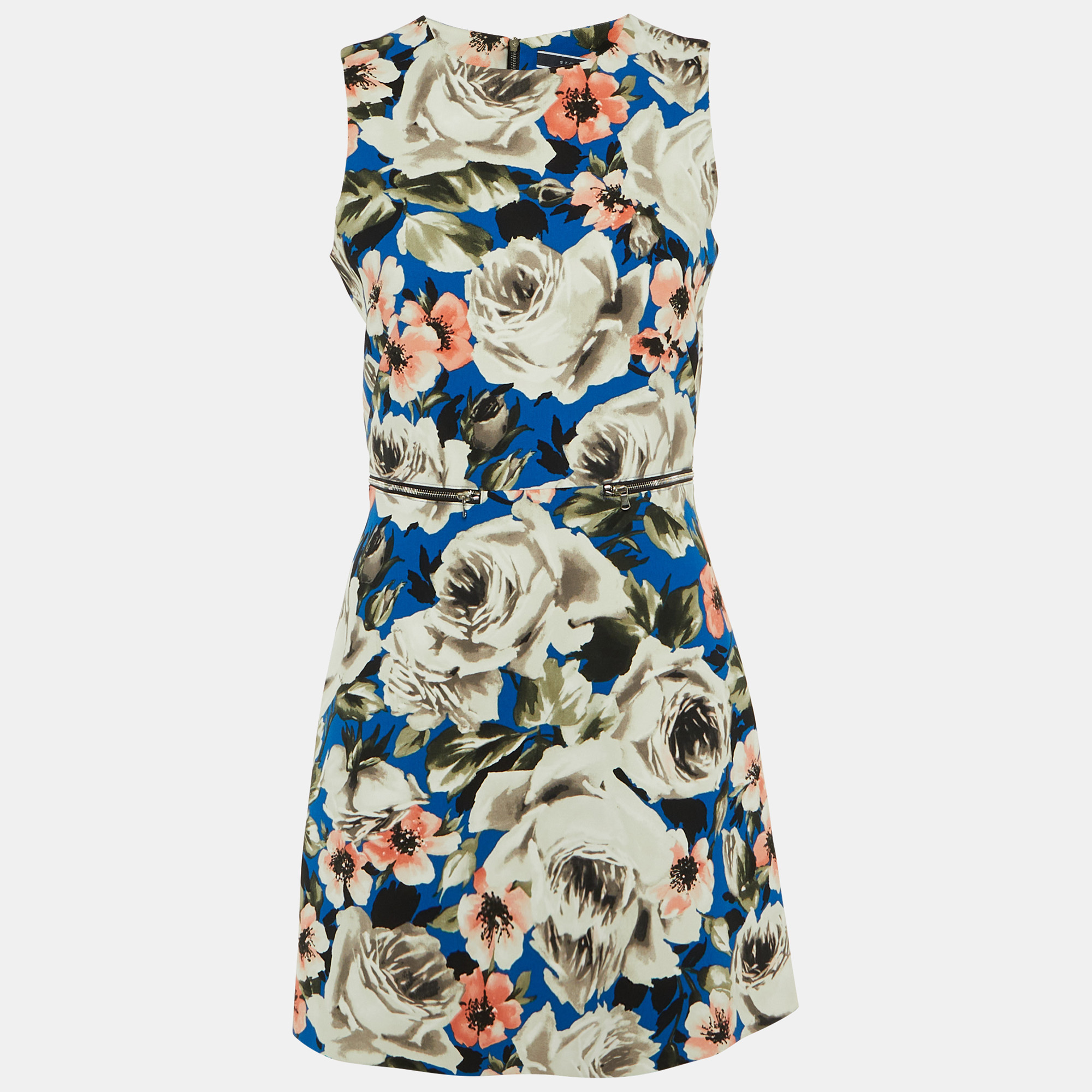 

Sportmax Code Blue Floral Print Crepe Mini Dress M