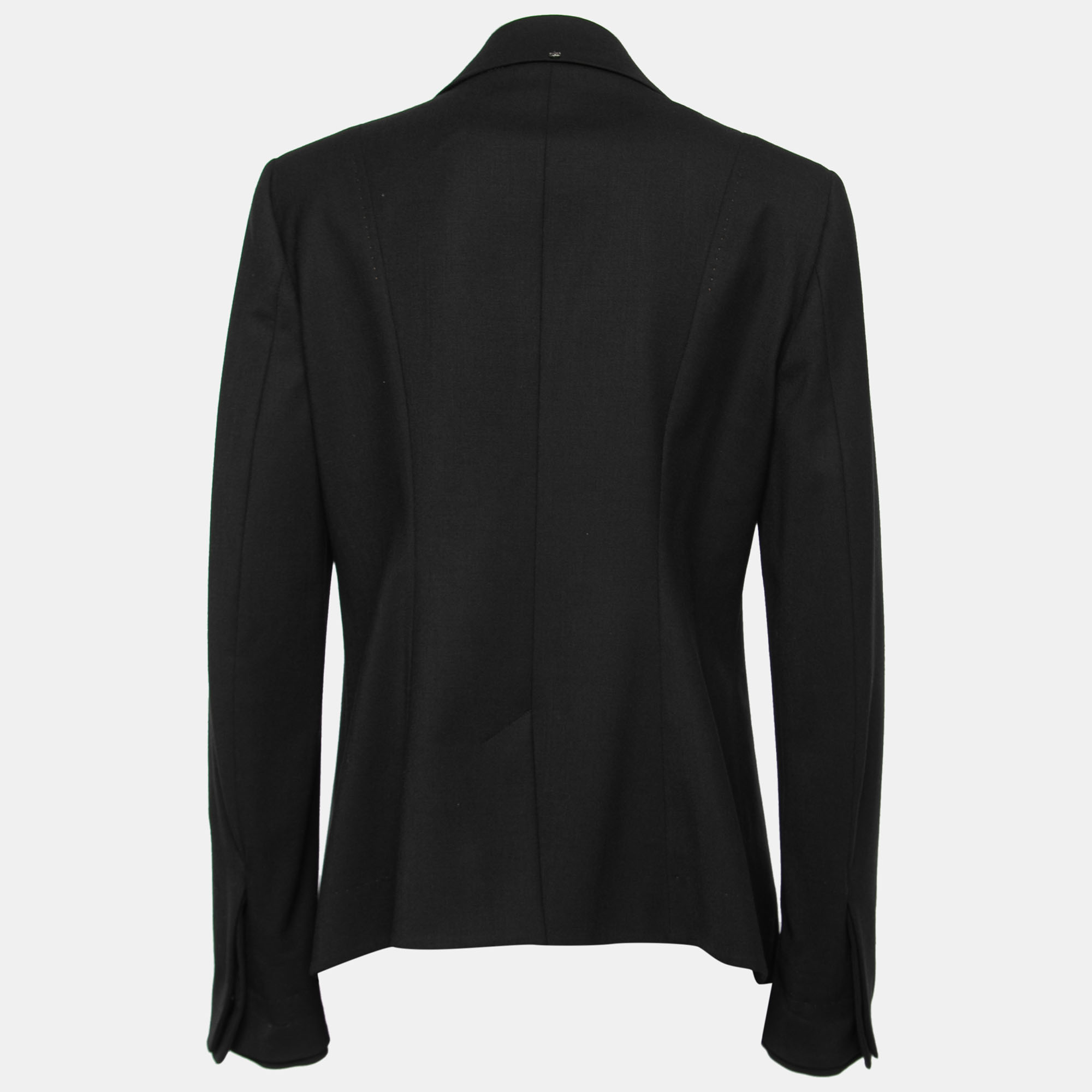 

Sportmax Black Wool Double-Layered Lapel Blazer