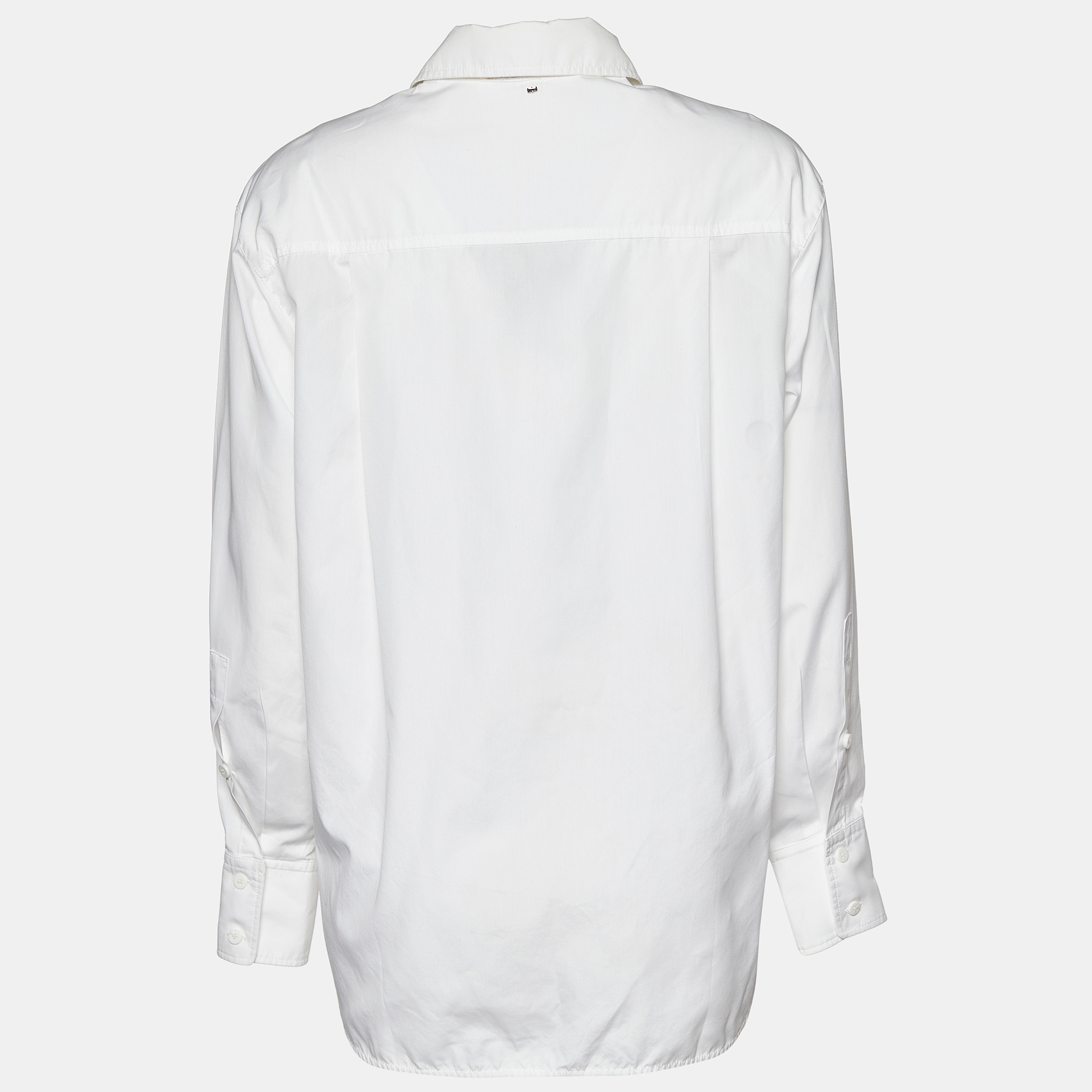 

Sportmax White Cotton Overlay Detail Button Front Shirt