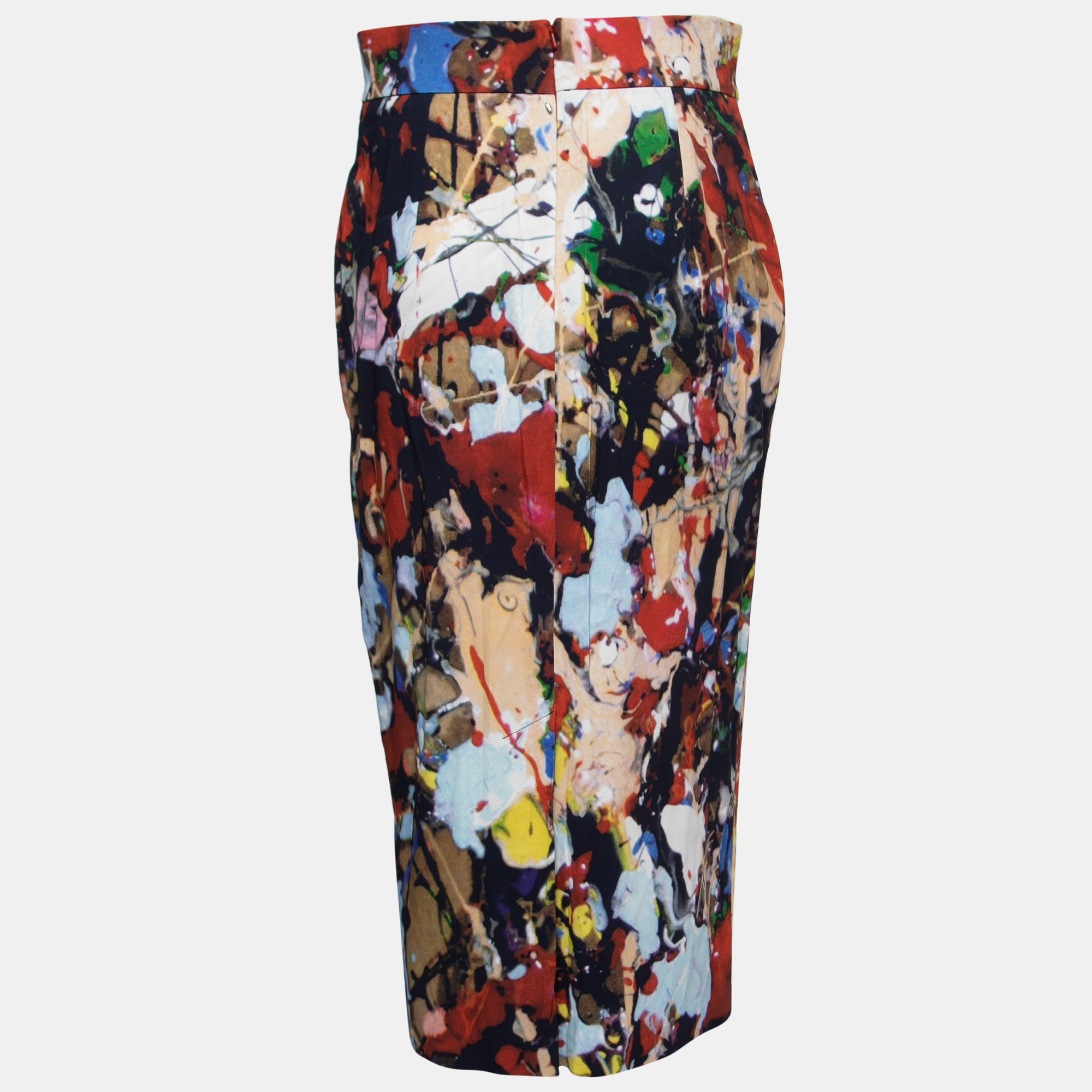 

Sportmax Multicolor Abstract Printed Crepe Midi Skirt