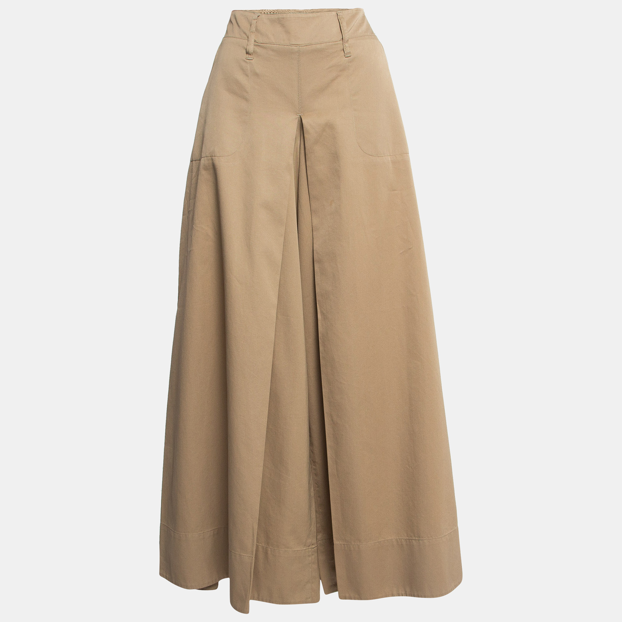 

Sportmax Beige Gabardine Tapered Wide Leg Pants