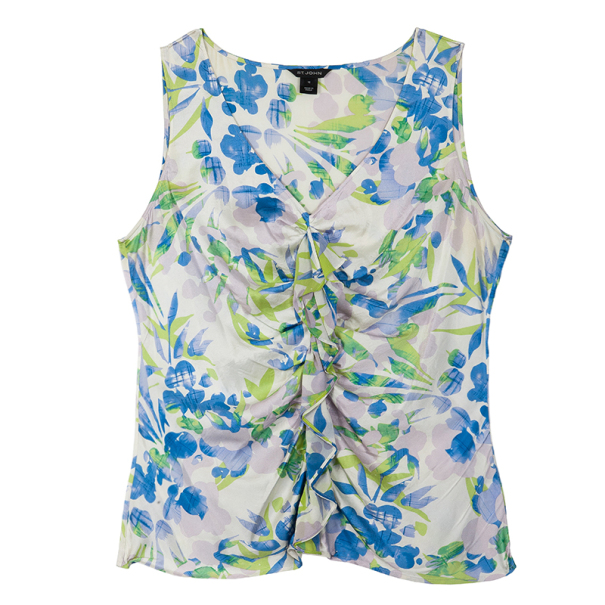 مملوكة مسبقًا St. John Sleeveless Floral Blouse L