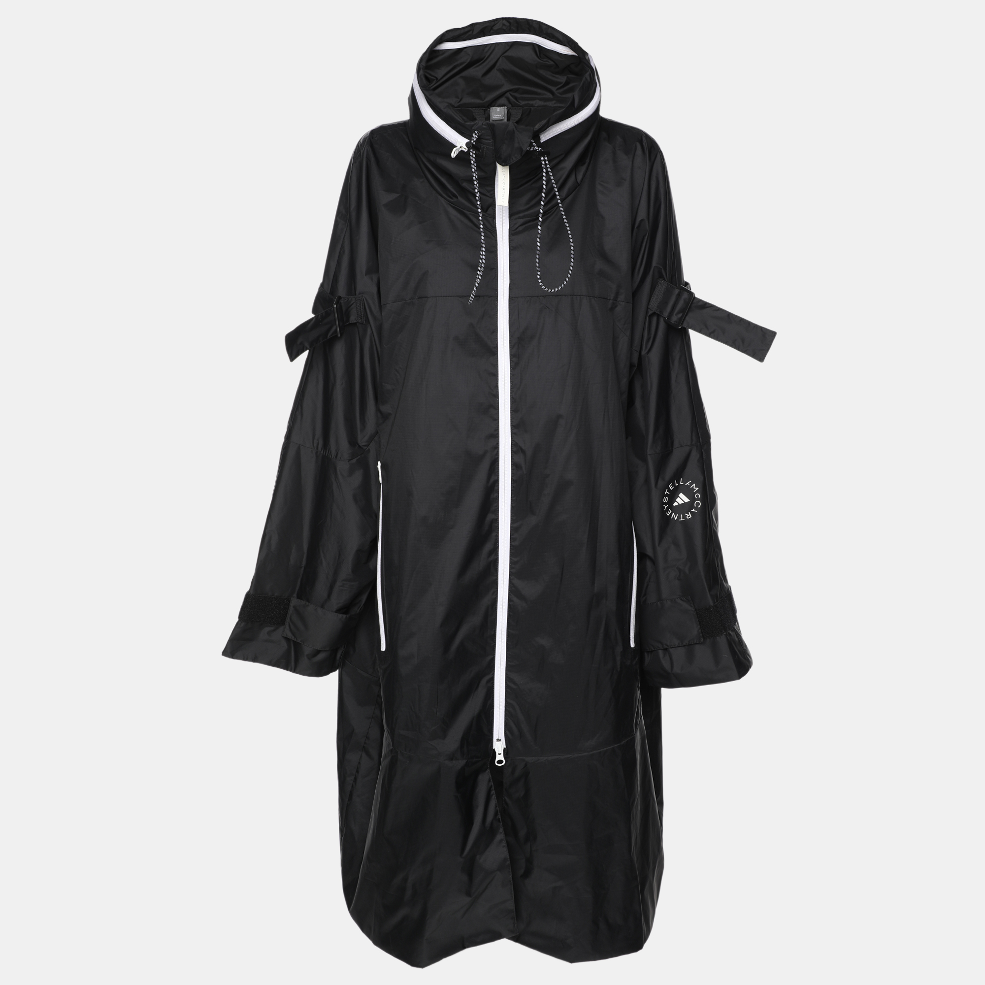 

Adidas by Stella McCartney Black Nylon Logo Print Hooded Jacket S