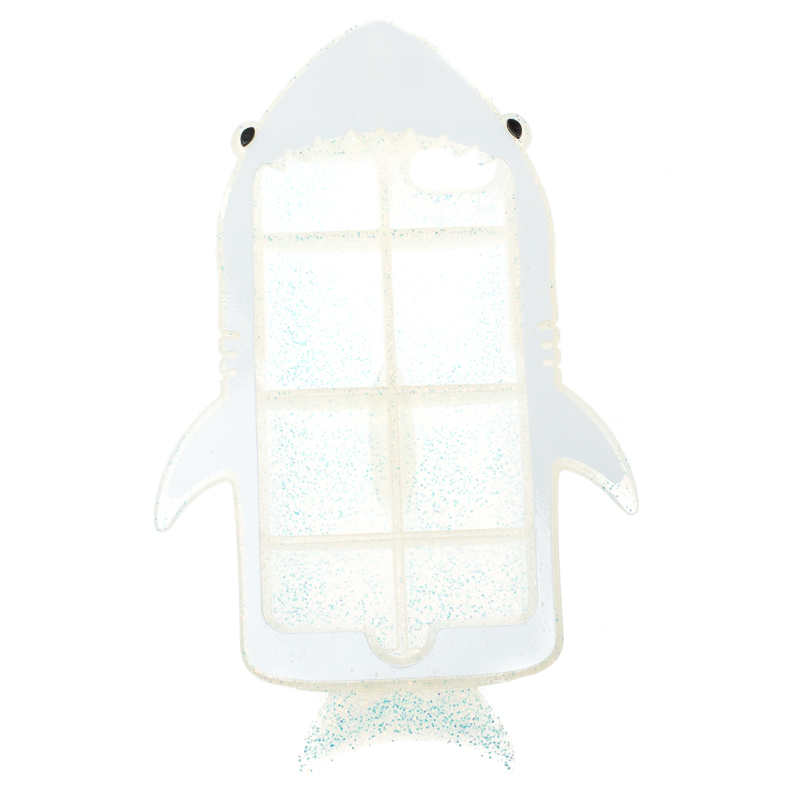 Stella McCartney White Glitter Rubber Shark iPhone 7 Case