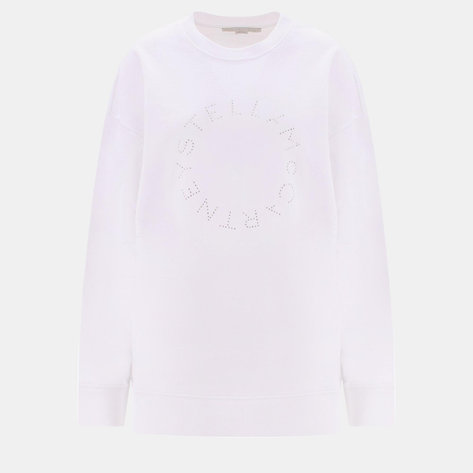 

Stella Mccartney White Cotton Frontal Logo Sweatshirt