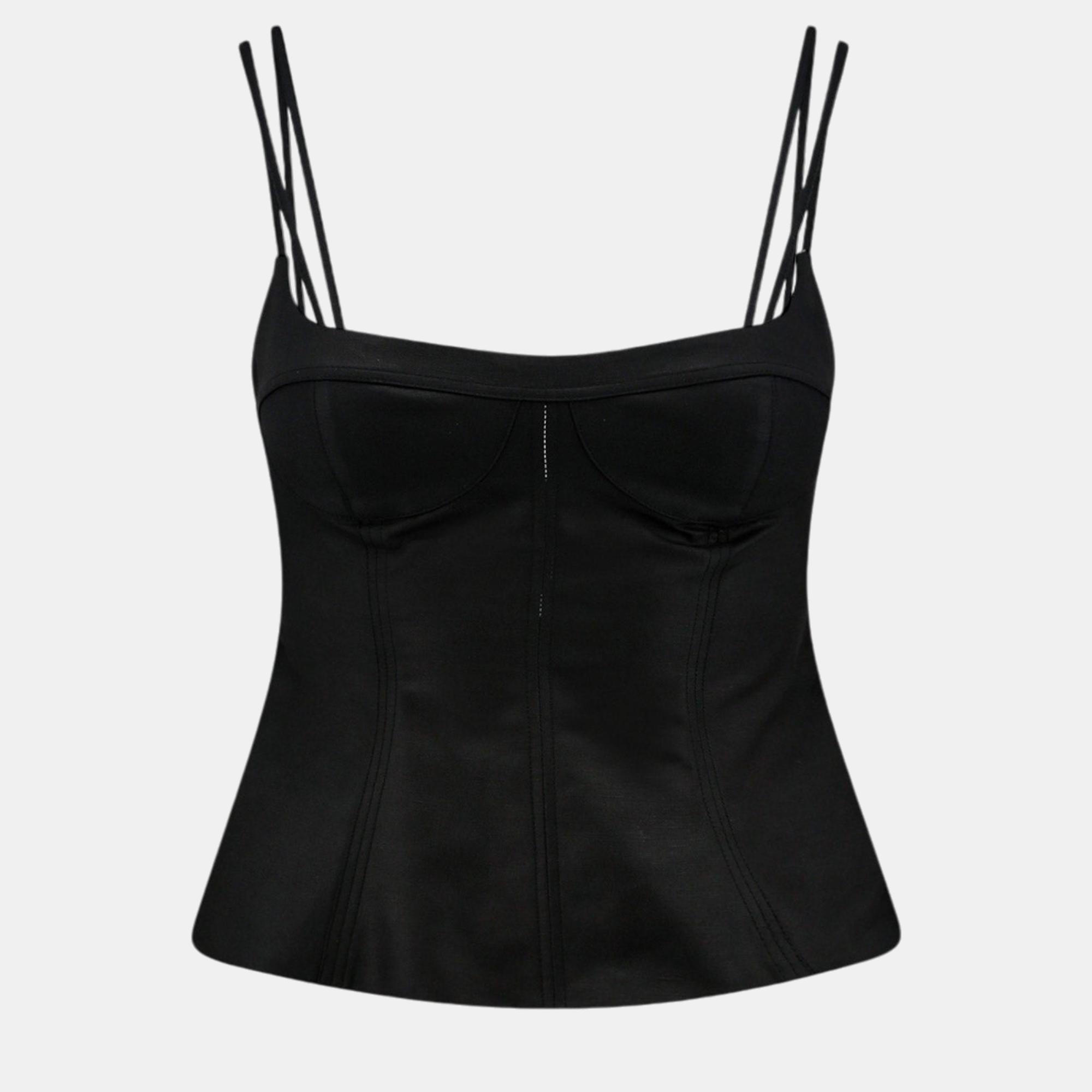 

Stella Mccartney Black Cotton Peplum Top