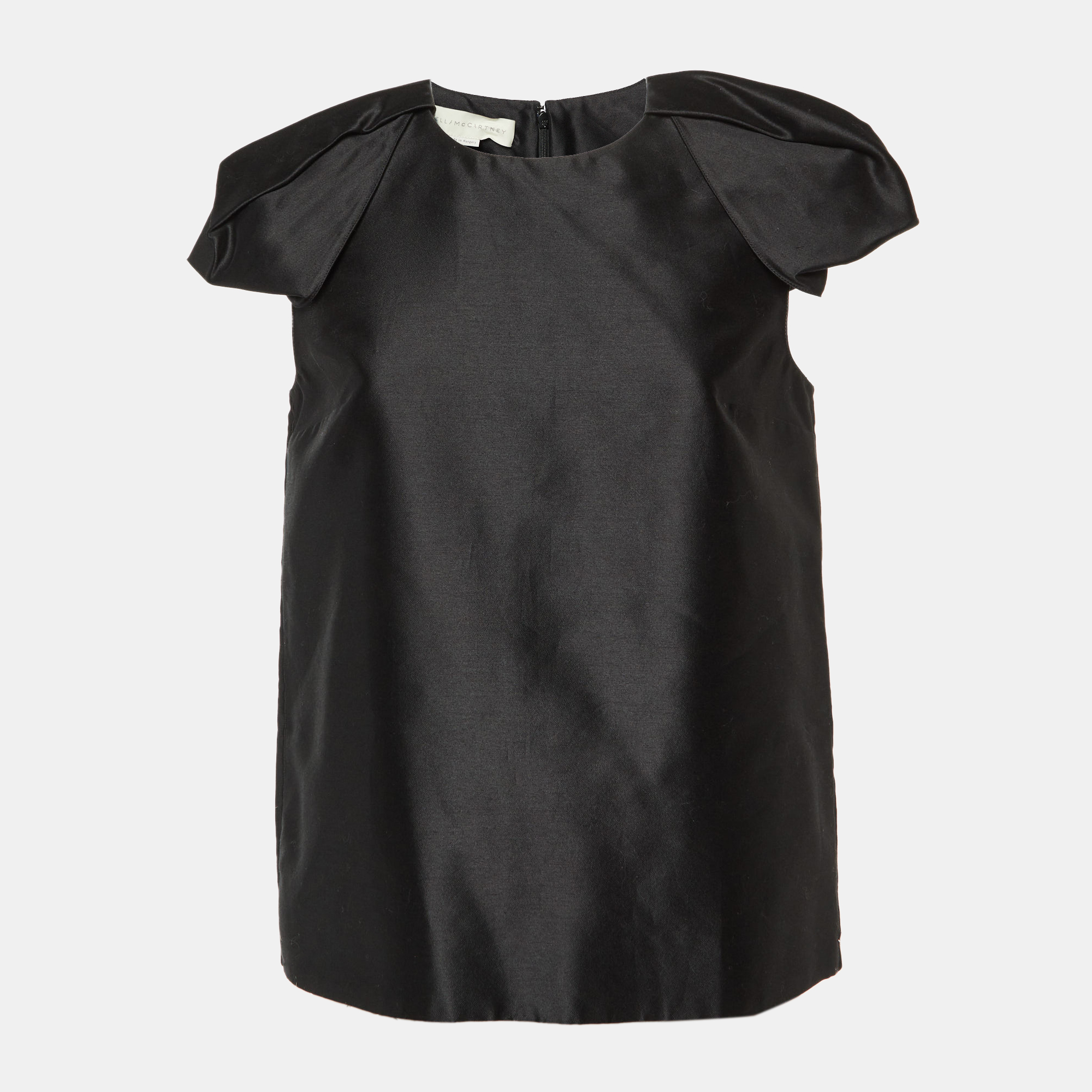 

Stella McCartney Black Taffeta Short Sleeve Top S