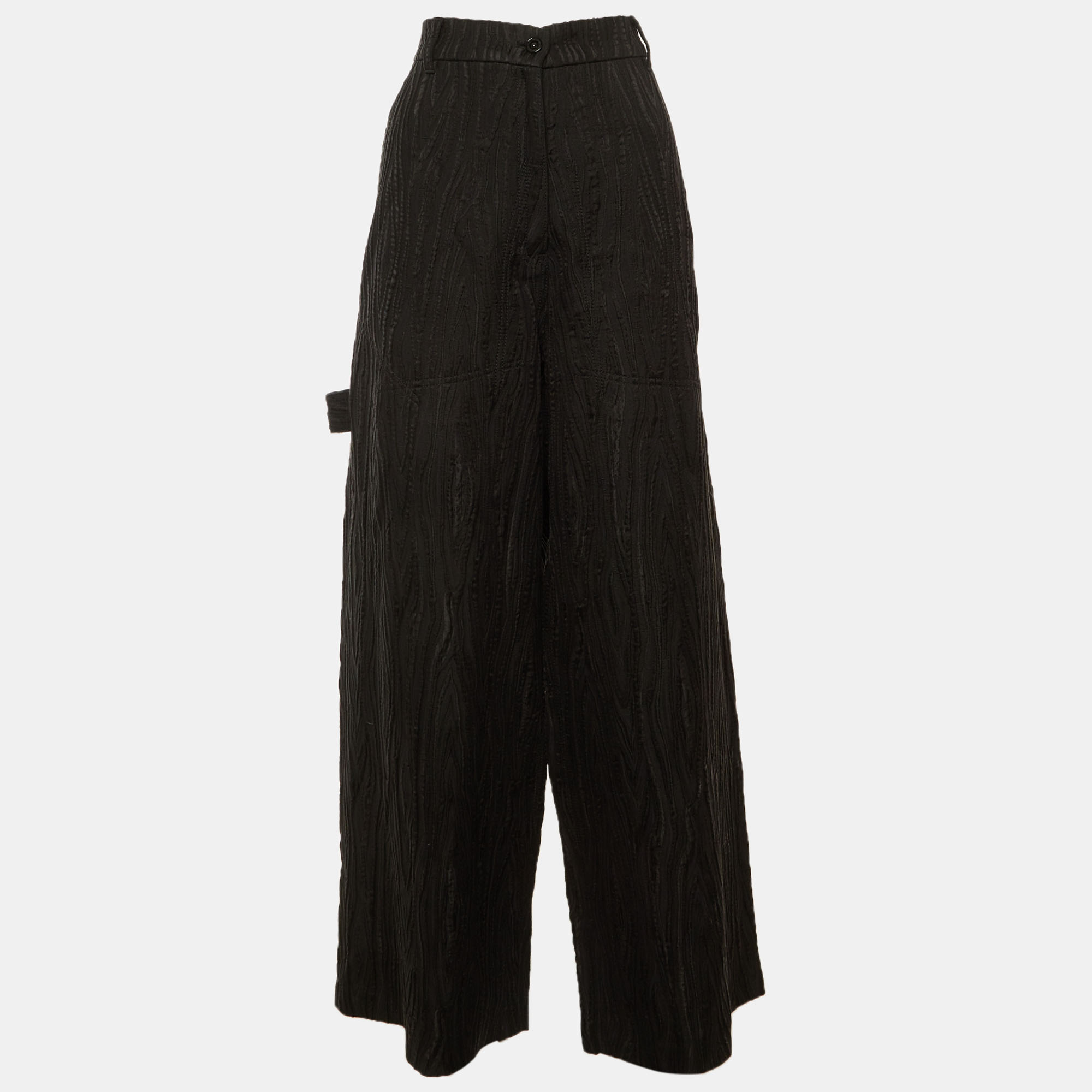 

Stella McCartney Black Jacquard Trousers L