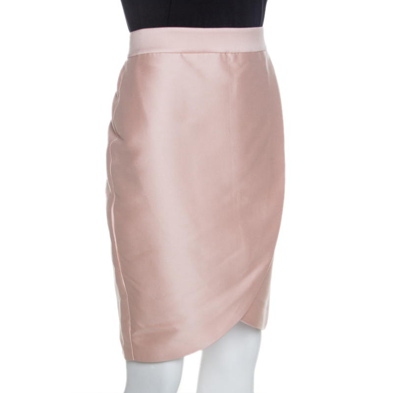 

Stella McCartney Blush Pink Satin Tulip Pencil Skirt