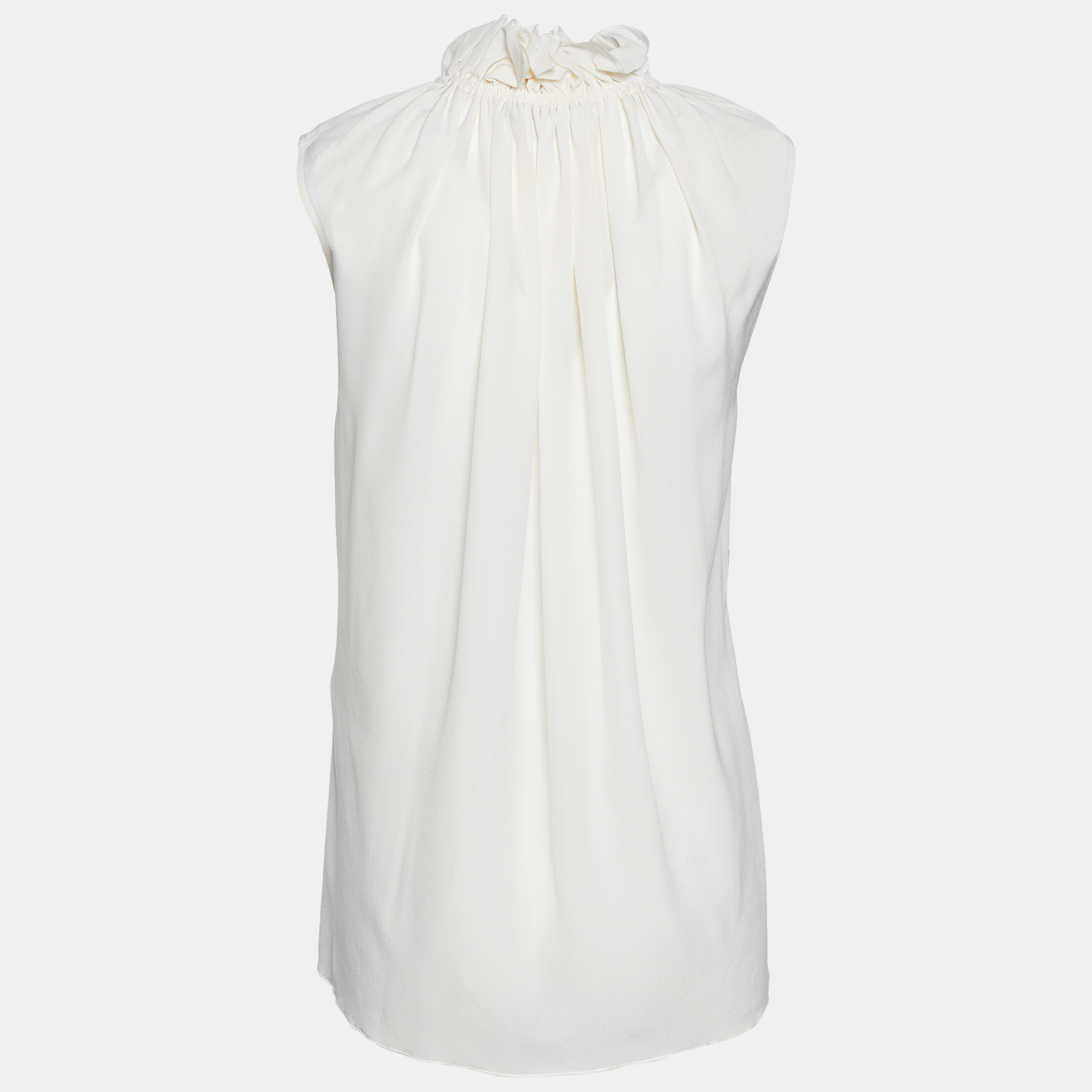 

Stella McCartney Cream Silk Ruffled Yvonne Sleeveless Blouse