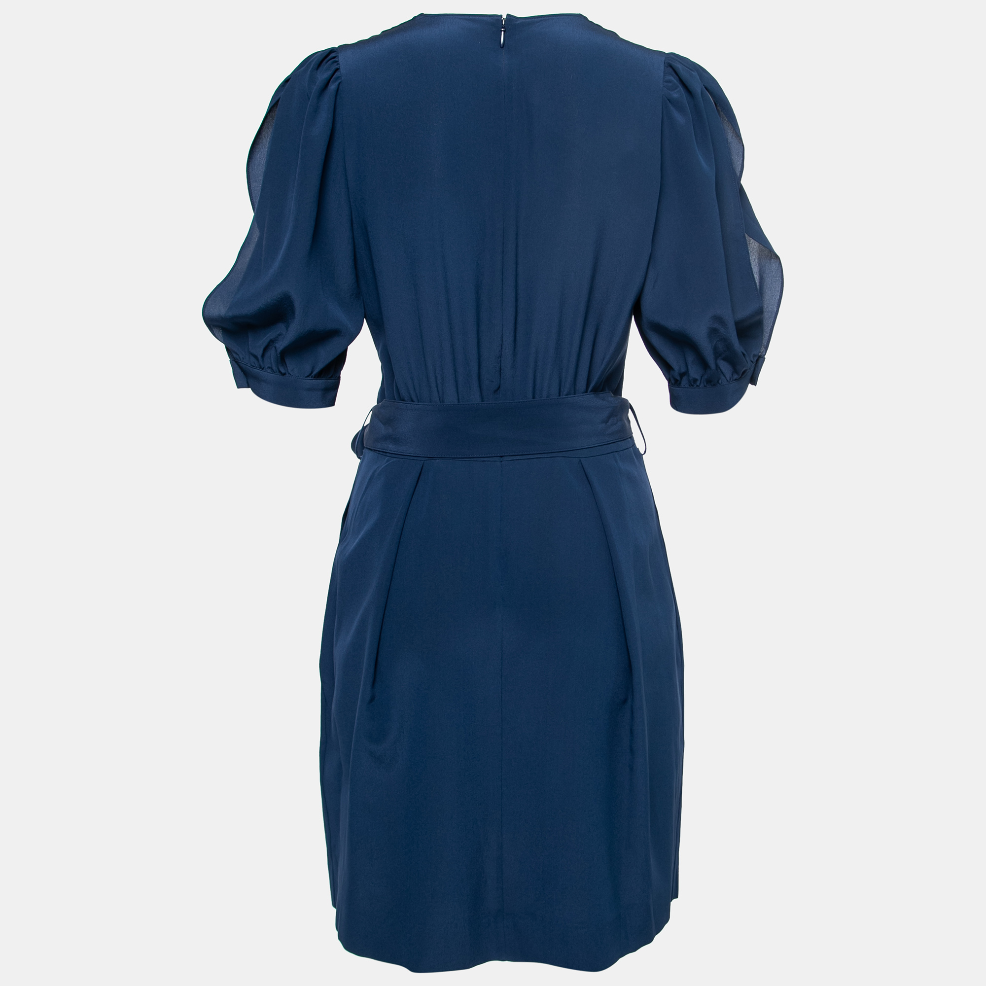 

Stella McCartney Blue Silk Deep V-Neck Tulip Dress