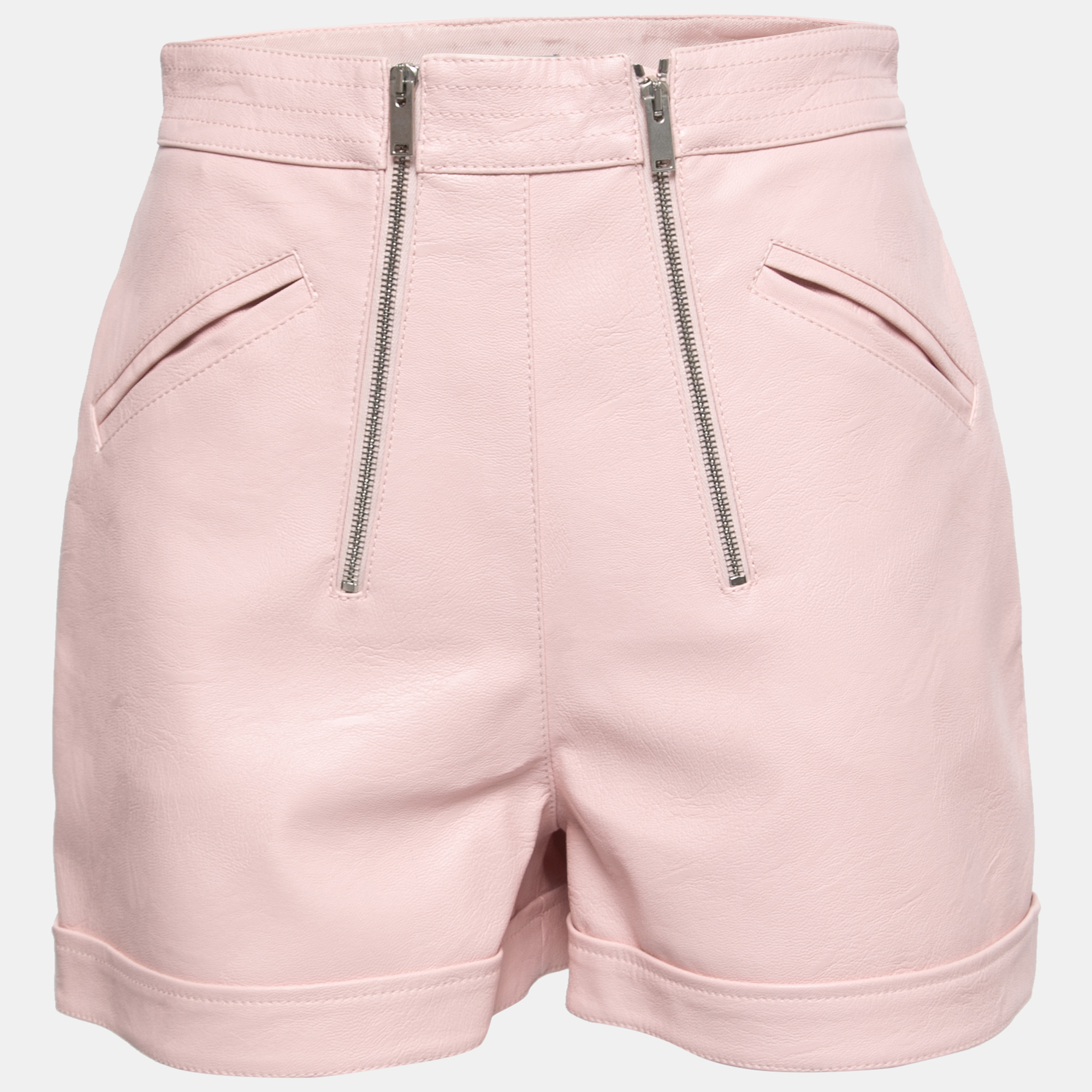 Pre-owned Stella Mccartney Rose Pink Faux Leather Kallie Shorts S