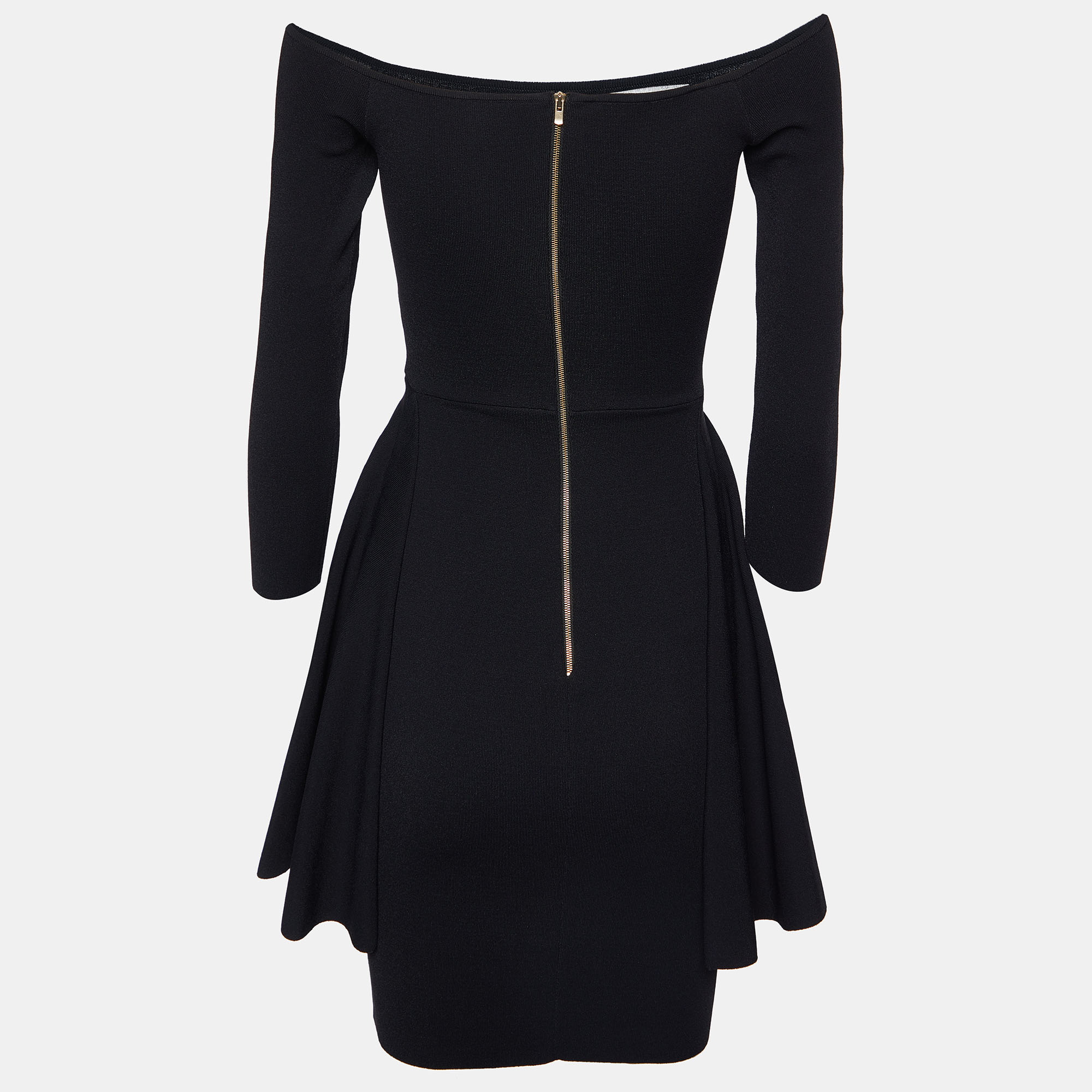 

Stella McCartney Black Knit Pleat Detail Knee Length Dress