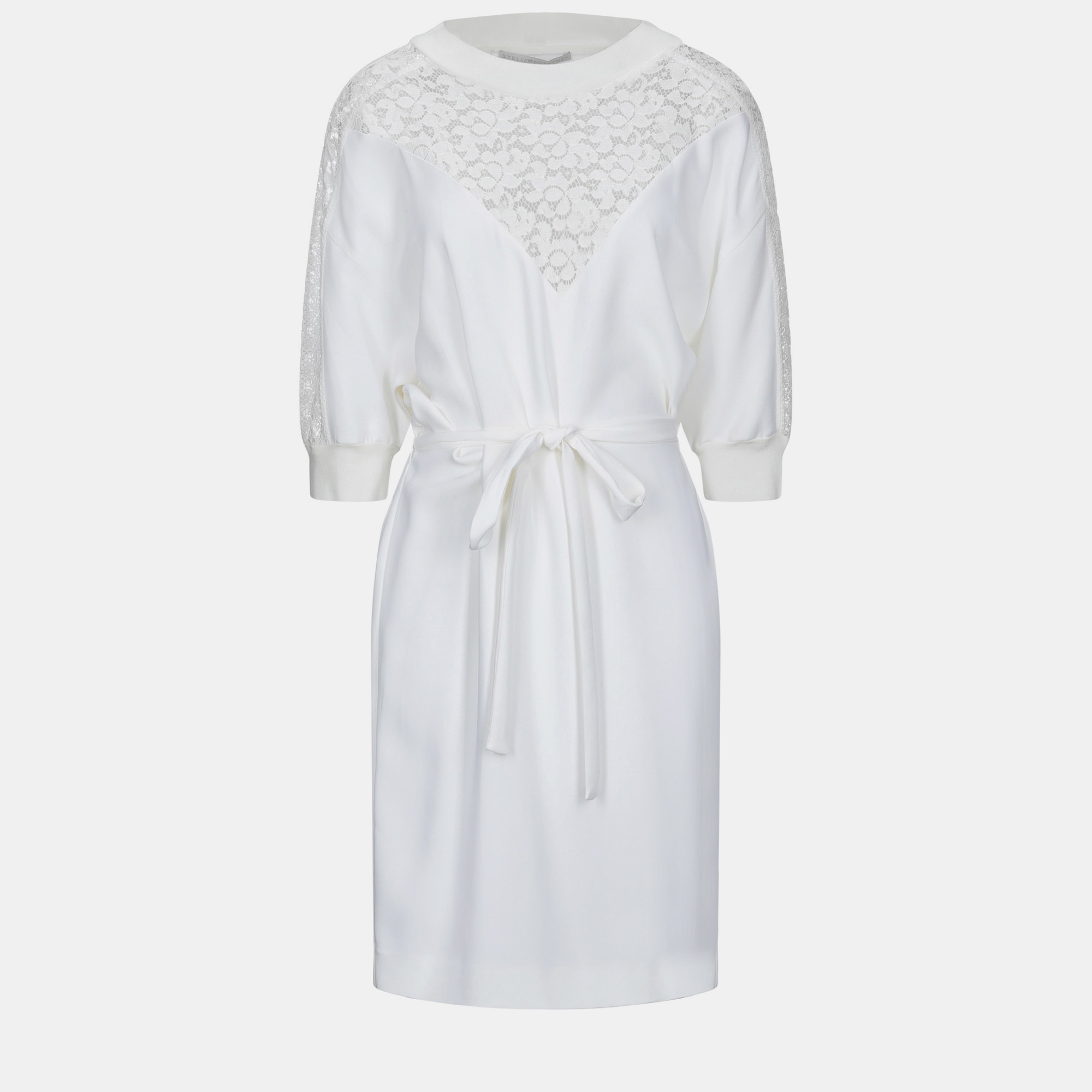 Pre-owned Stella Mccartney Viscose Mini Dress 46 In White