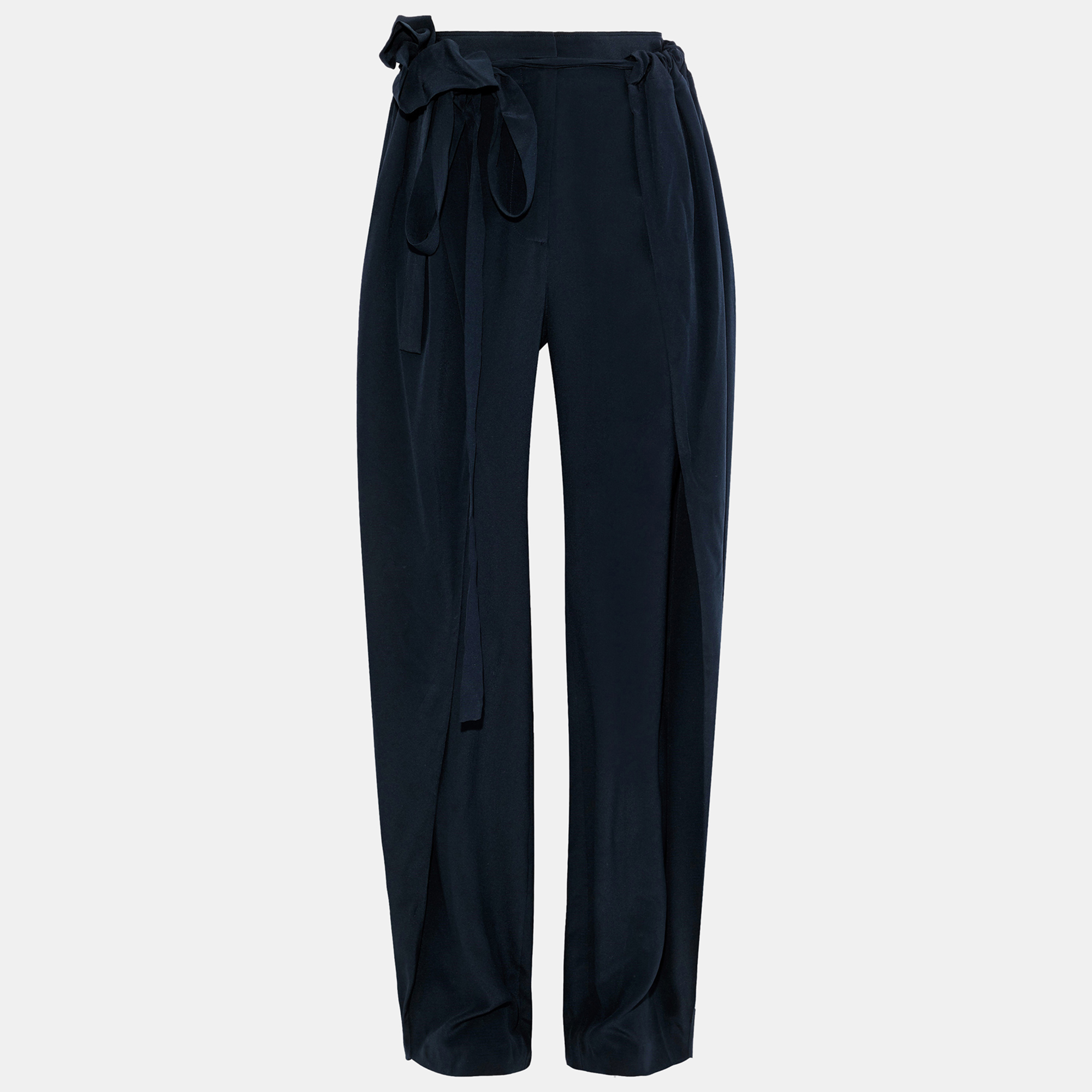 

Stella McCartney Navy Blue Silk Wrap Pants  (IT 38
